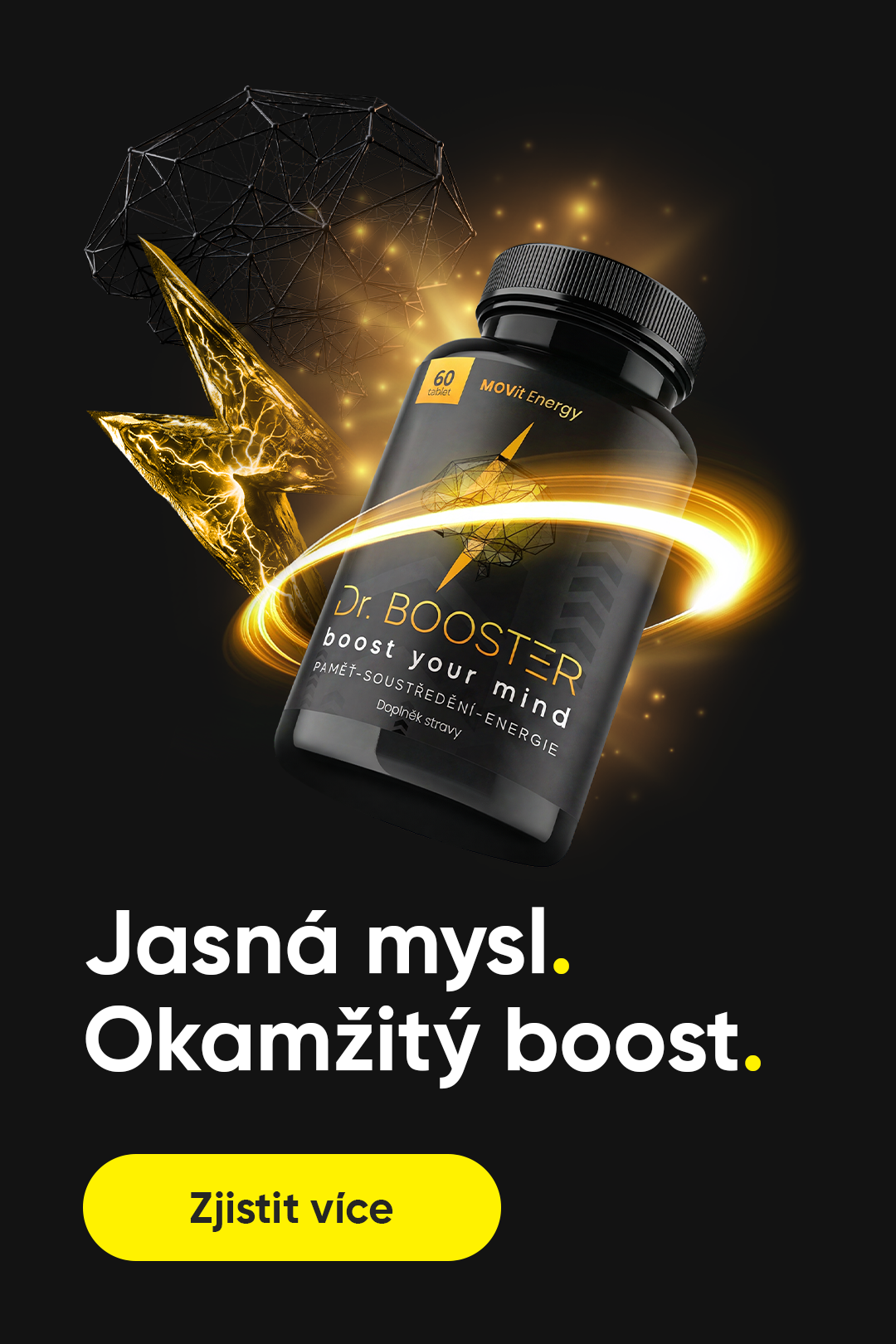 Dr. Booster – jasná mysl, okamžitý boost, desktop banner