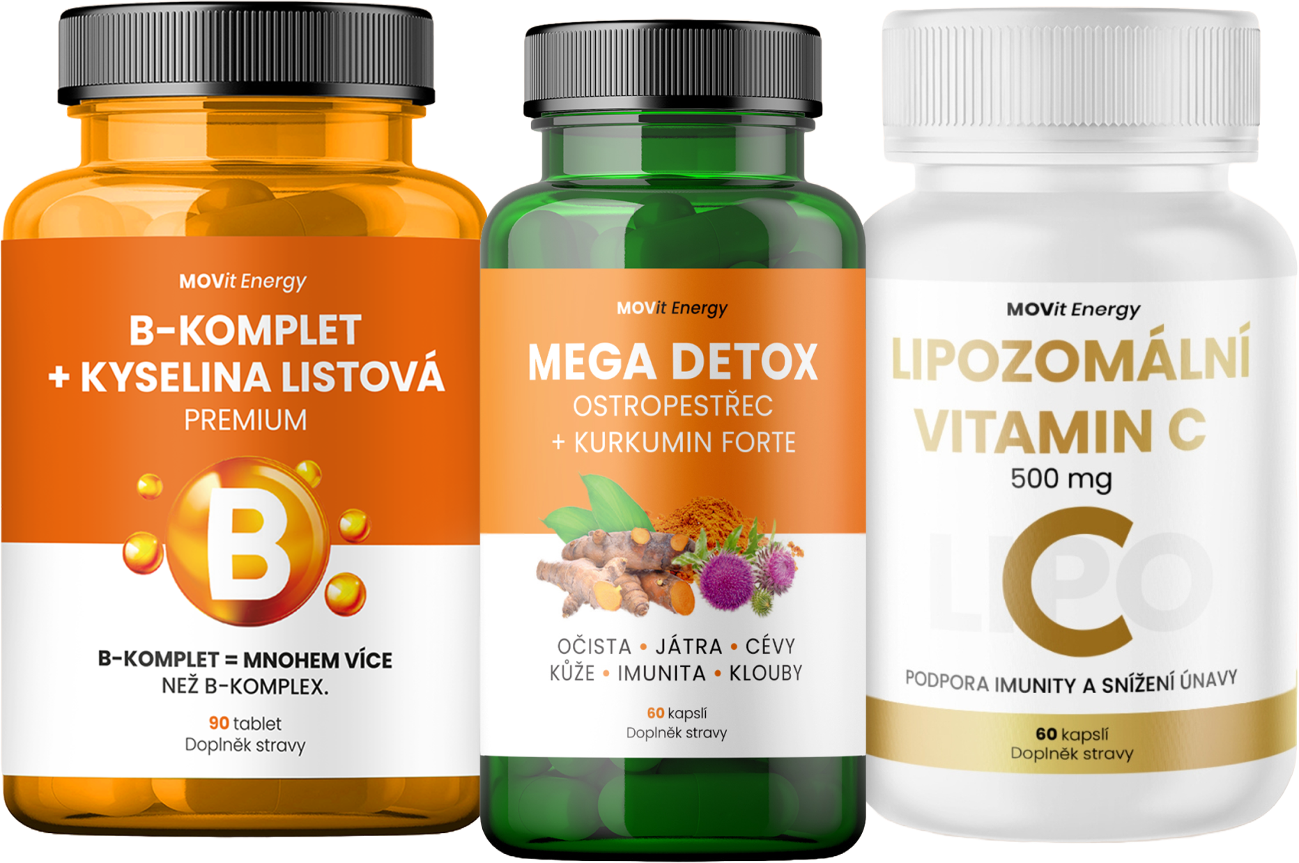 Metabolický restart (B-komplet, Ostropestřec, Vitamin C)