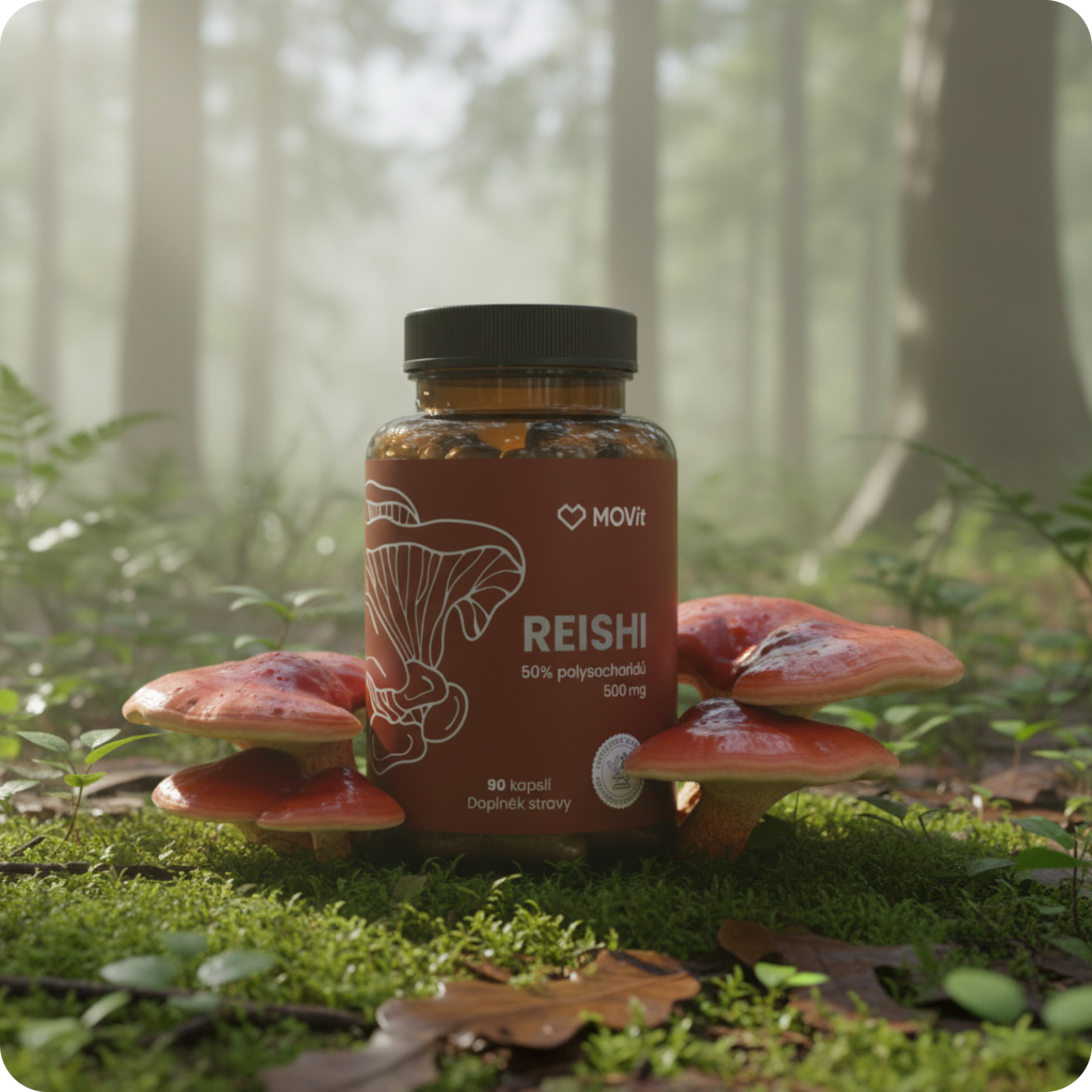 Načíst video: Reishi 50% polysacharidů 500 mg, 90 kapslí