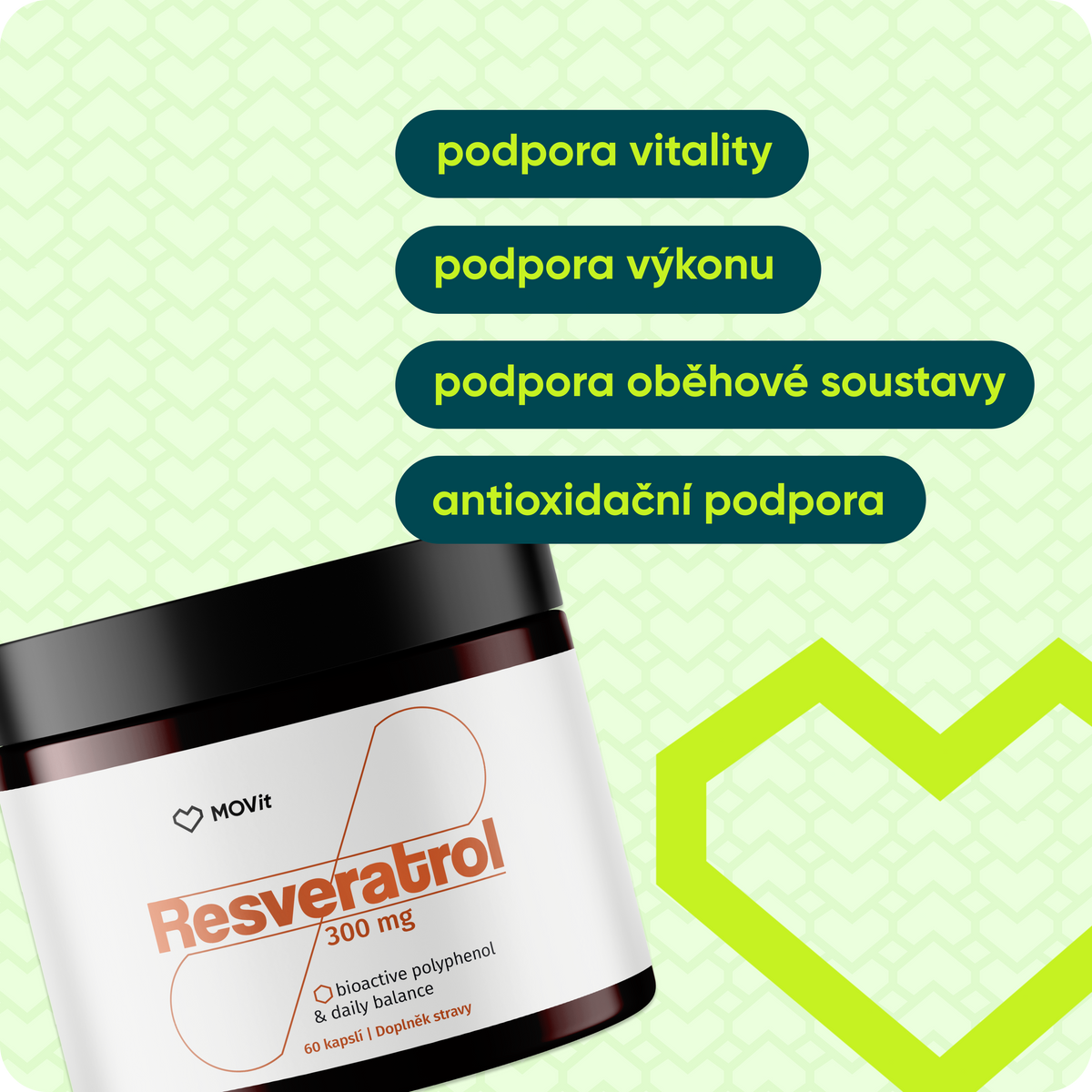 Resveratrol 300 mg, 60 kapslí