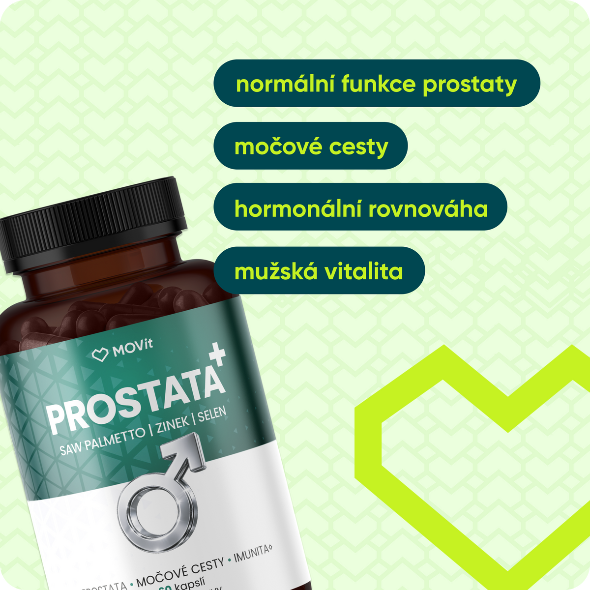PROSTATA+ Saw palmetto & zinek & selen, 60 kapslí
