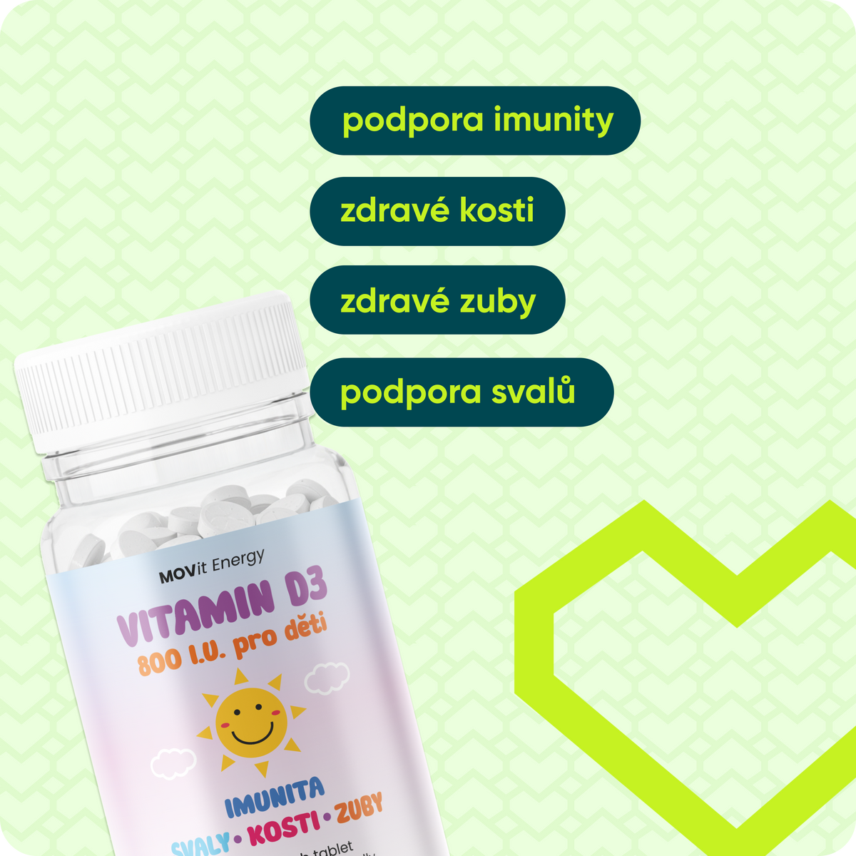 Vitamín D3 800 I.U. pro děti, 90 tablet
