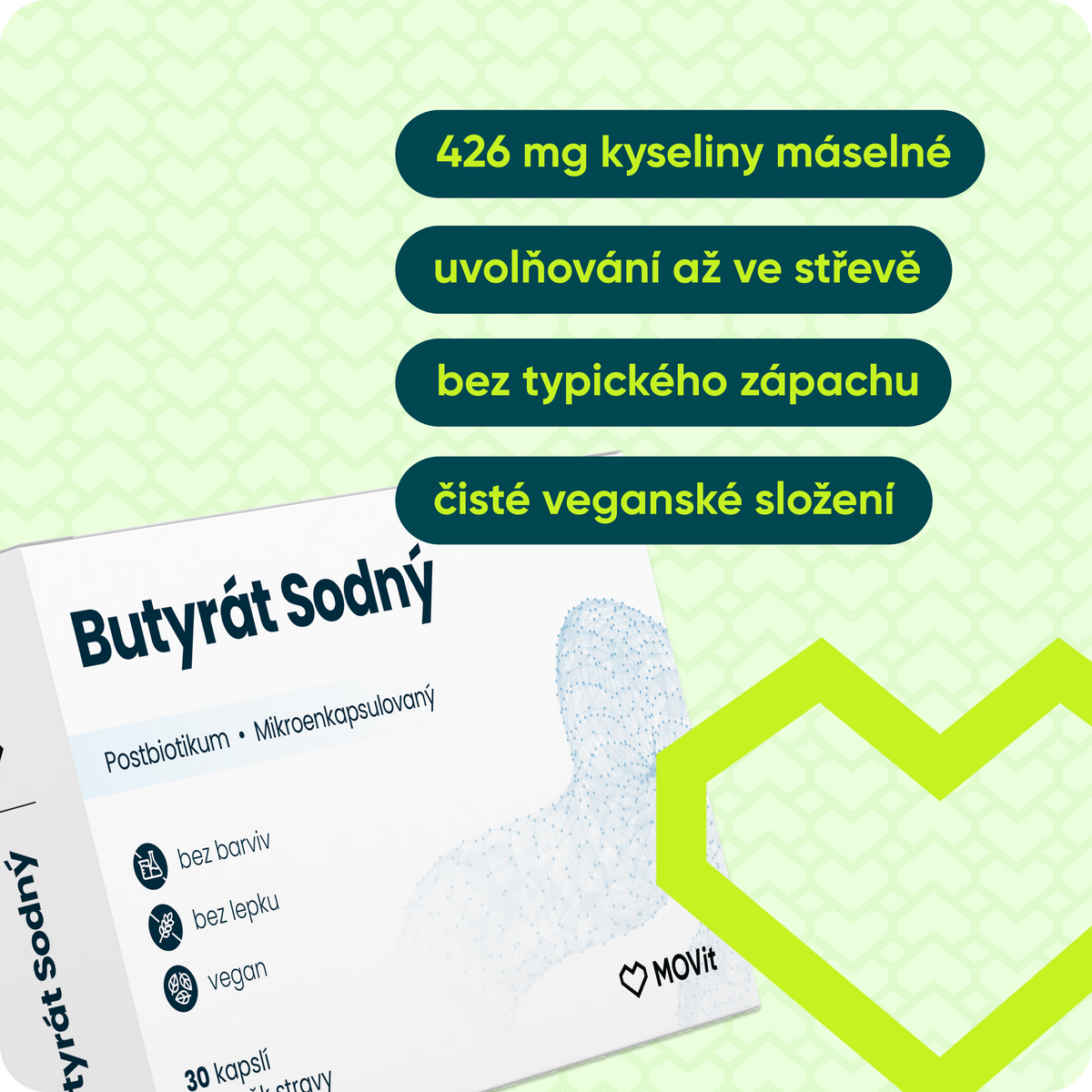 Postbiotikum Butyrát sodný, 30 enterosolventních kapslí