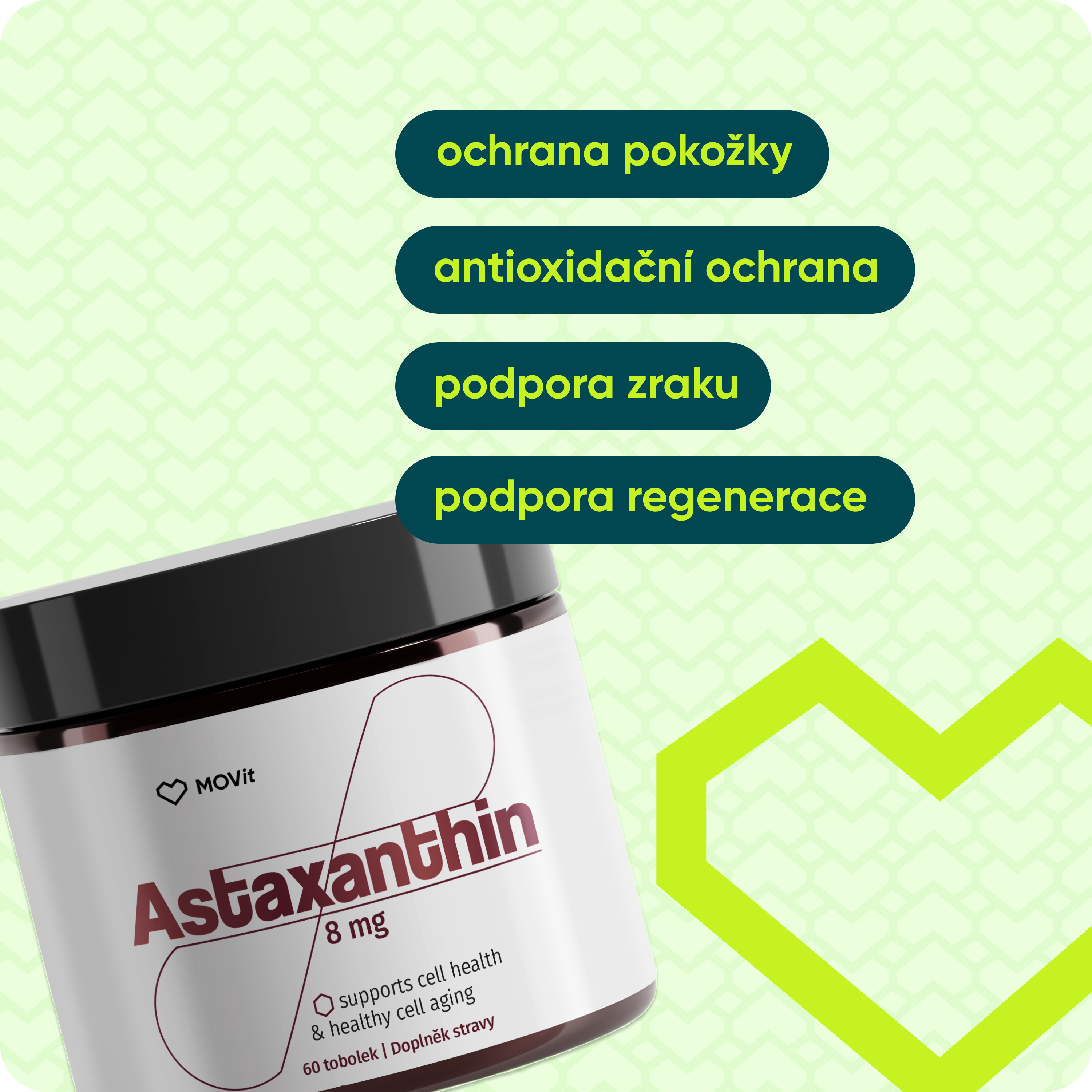 MOVit Longevity Astaxanthin 8 mg, 60 tobolek