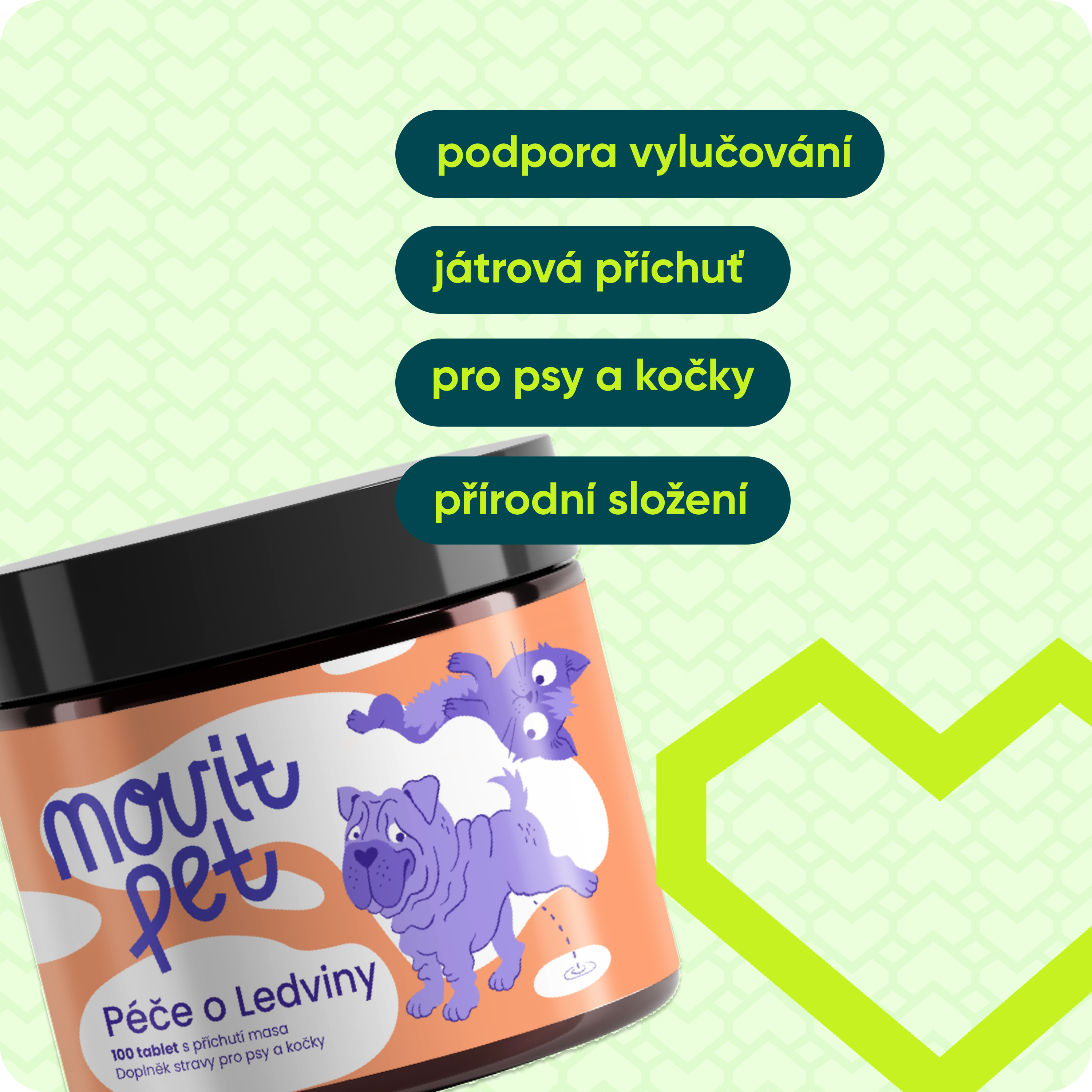 MOVit PET Péče o Ledviny, 100 tablet s příchutí masa