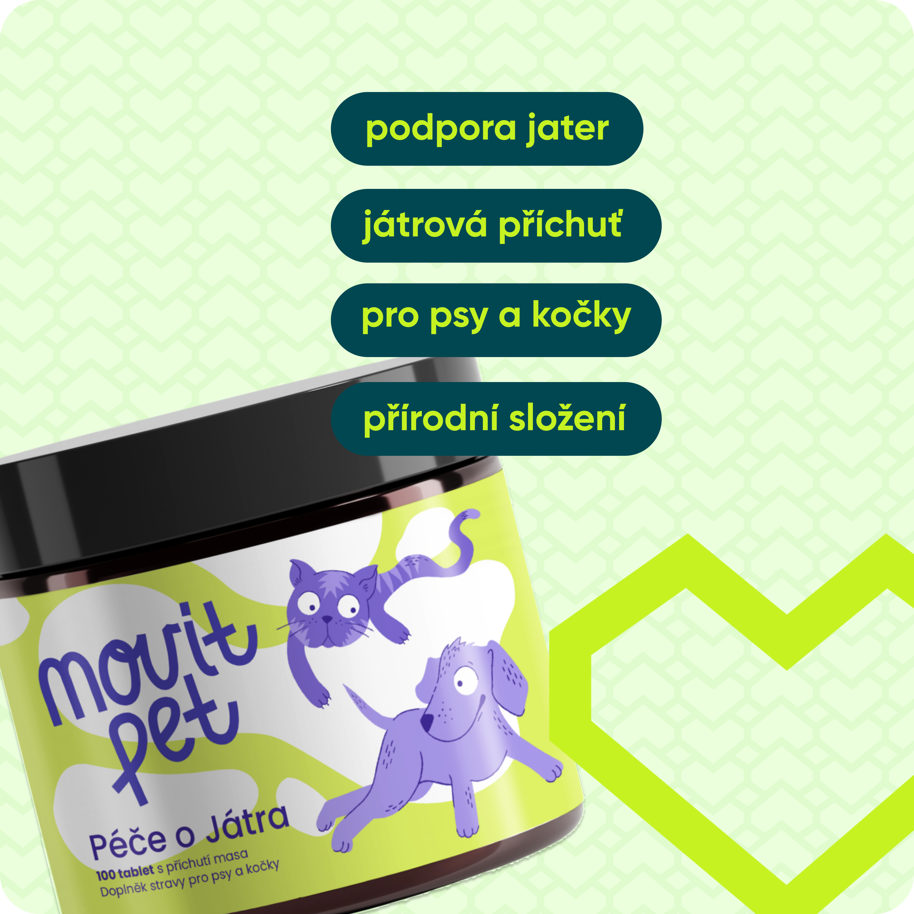 MOVit PET Péče o Játra, 100 tablet s příchutí masa