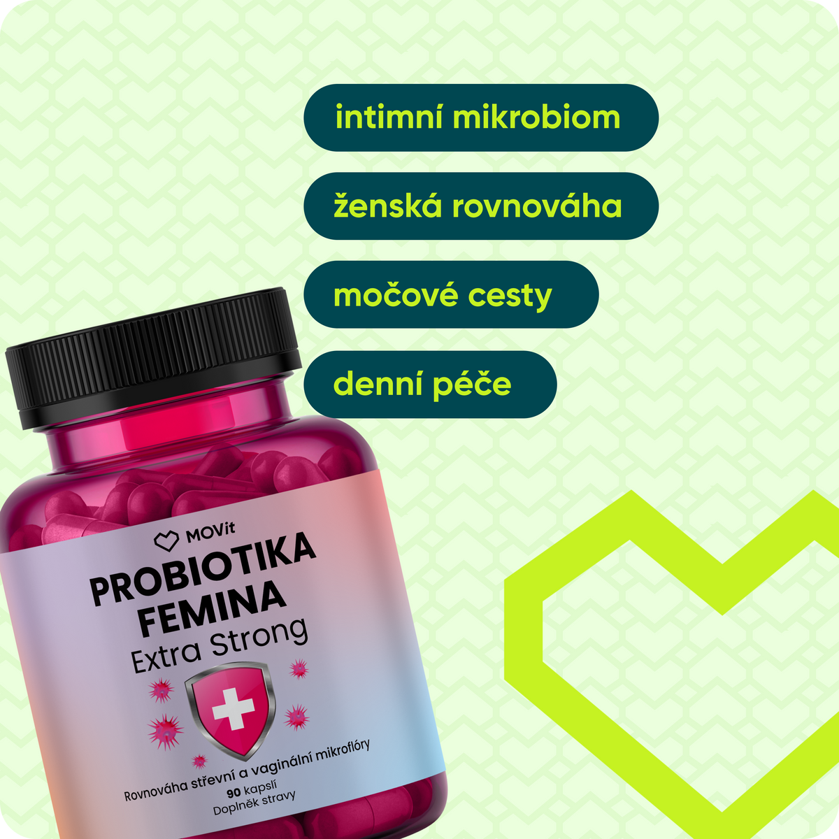 Probiotika FEMINA EXTRA STRONG, 90 kapslí