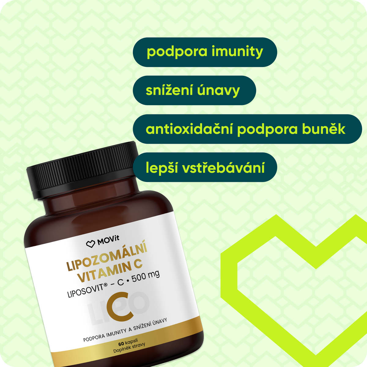 Lipozomální Vitamin C 500 mg, 60 kapslí
