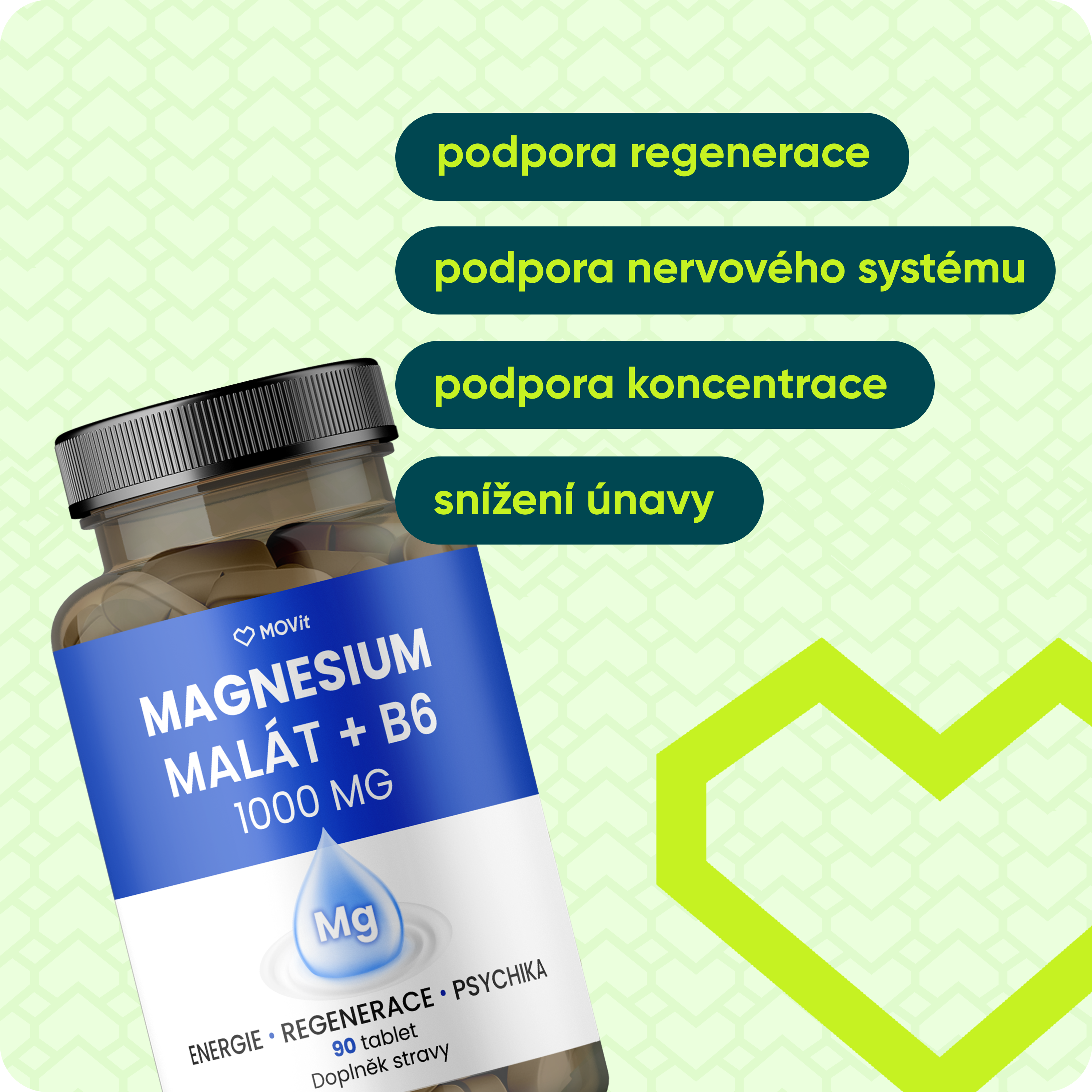 Magnesium Malát 1000 mg + B6, 90 tablet