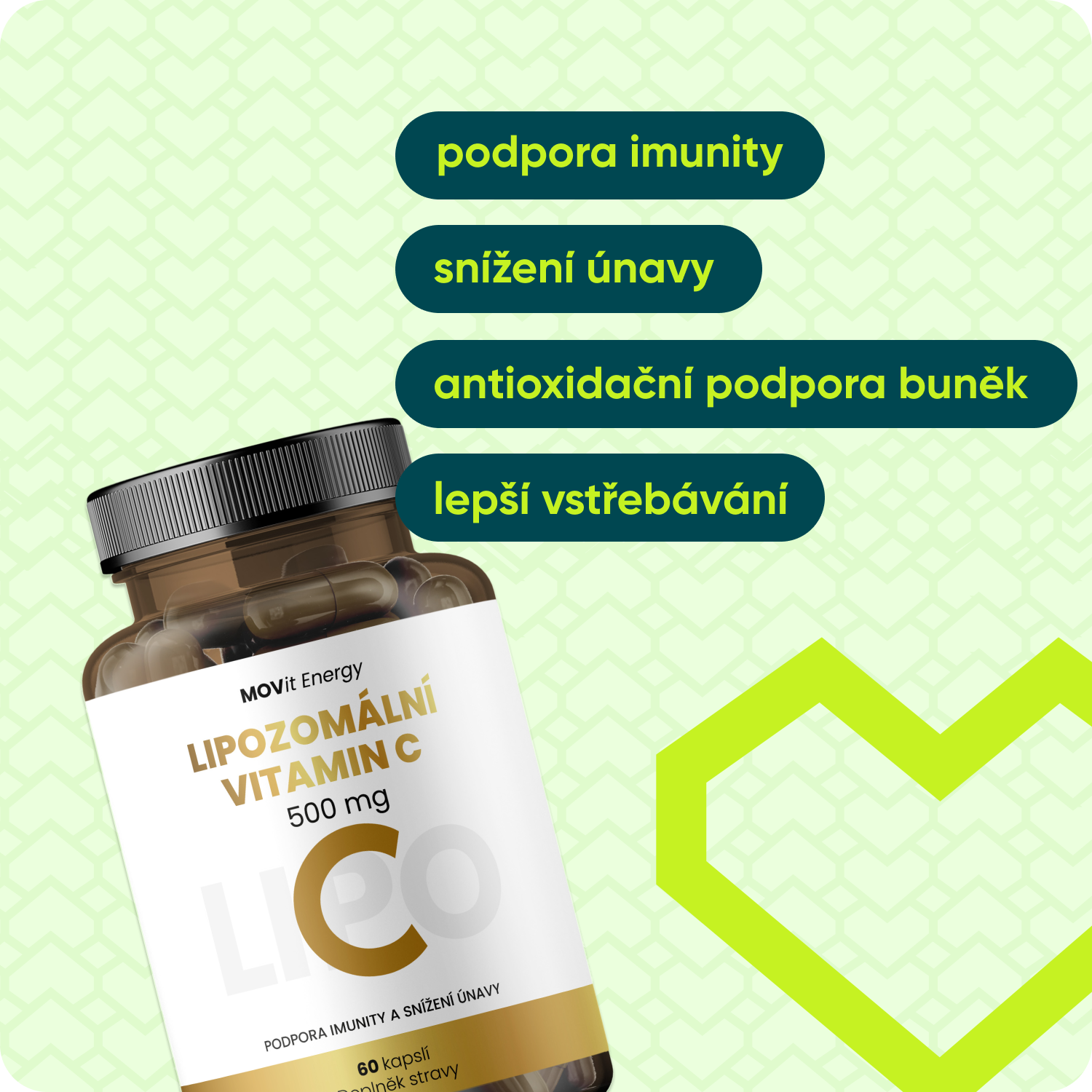 Lipozomální Vitamin C 500 mg, 60 kapslí