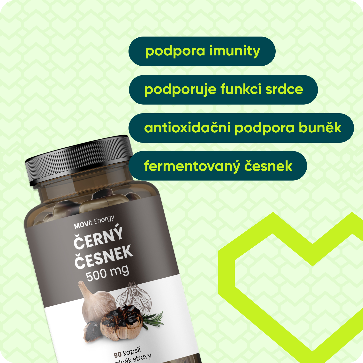 Černý Česnek 500 mg, 90 kapslí