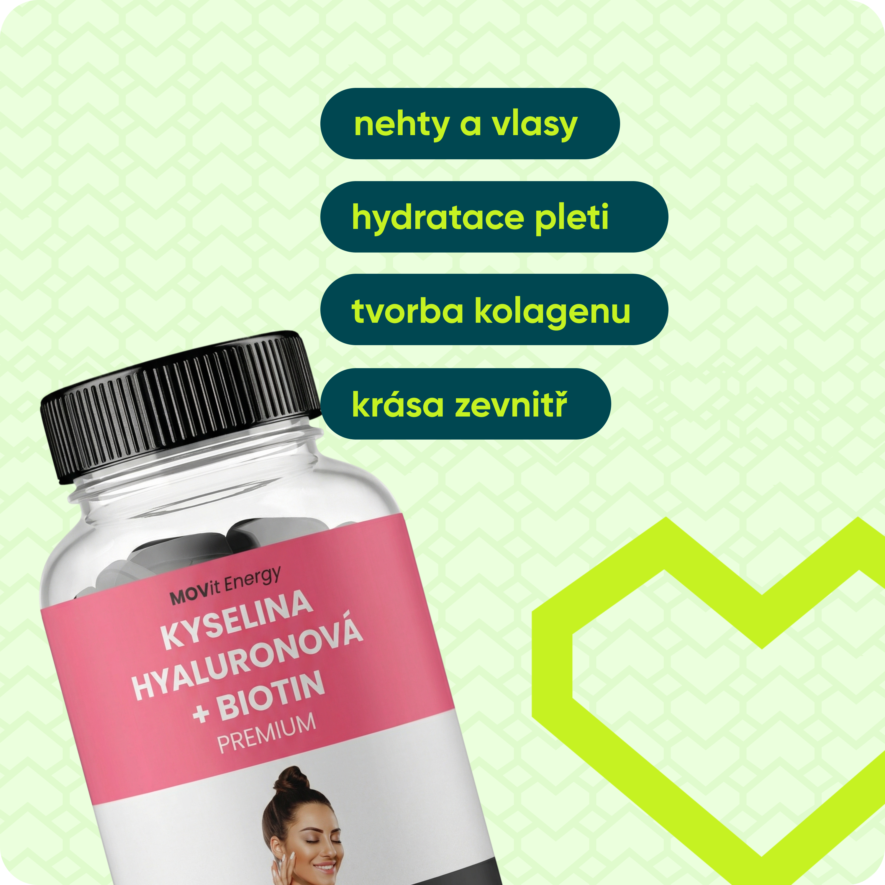 Kyselina hyaluronová + Biotin PREMIUM, 60 tobolek
