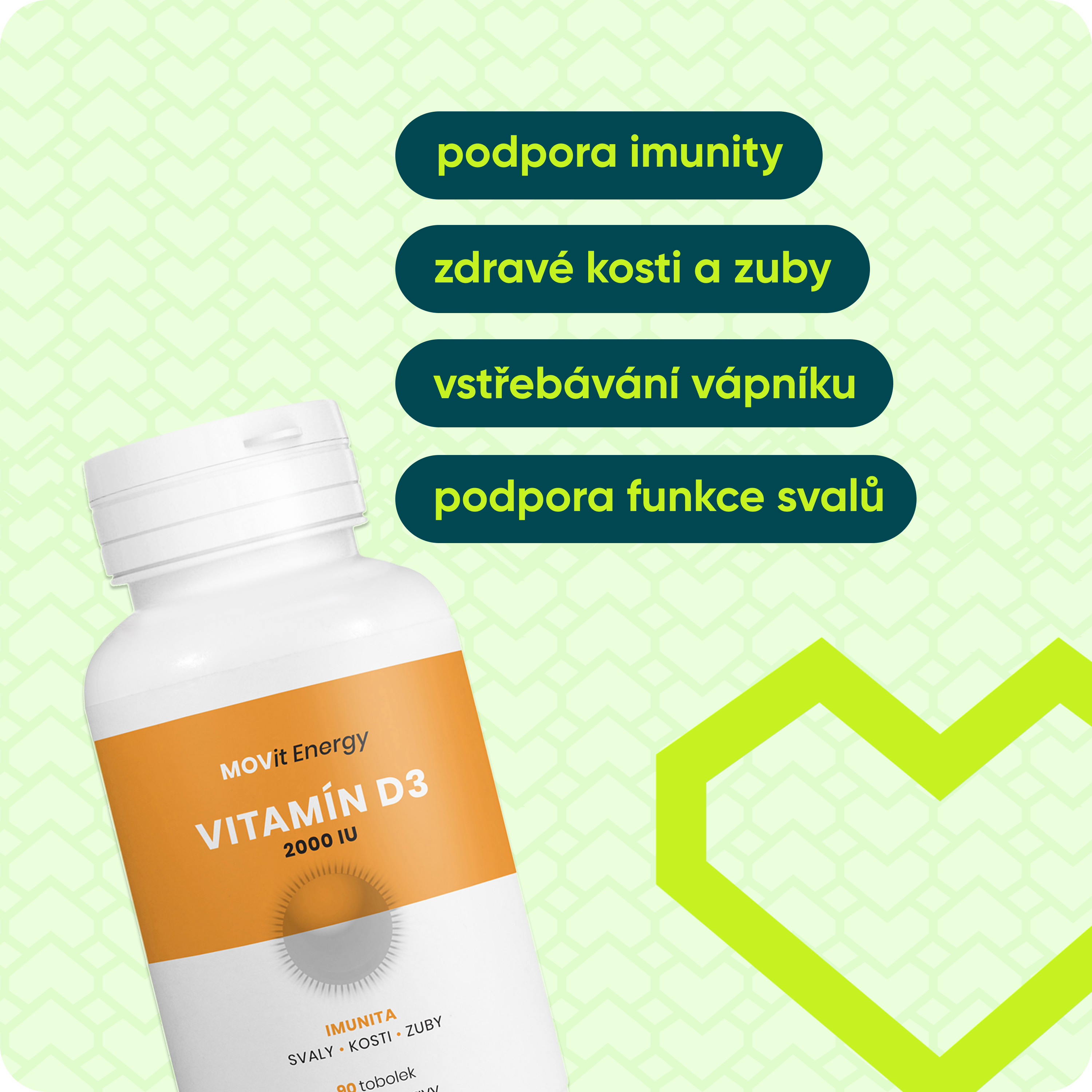 Vitamín D3 2000 I.U. 50 mcg, 90 tobolek