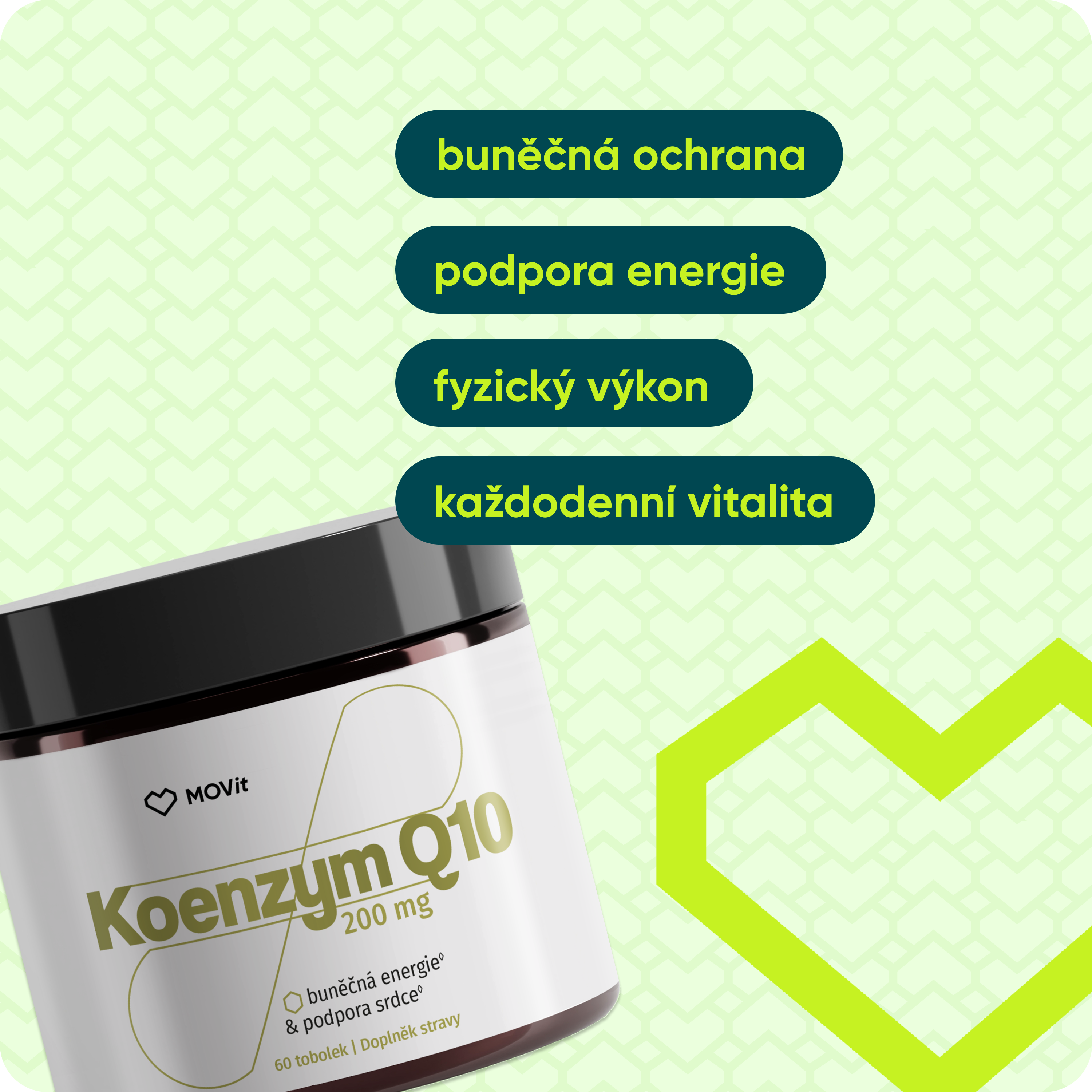 MOVit Longevity Koenzym Q10 200 mg Extra Strong, 60 tobolek