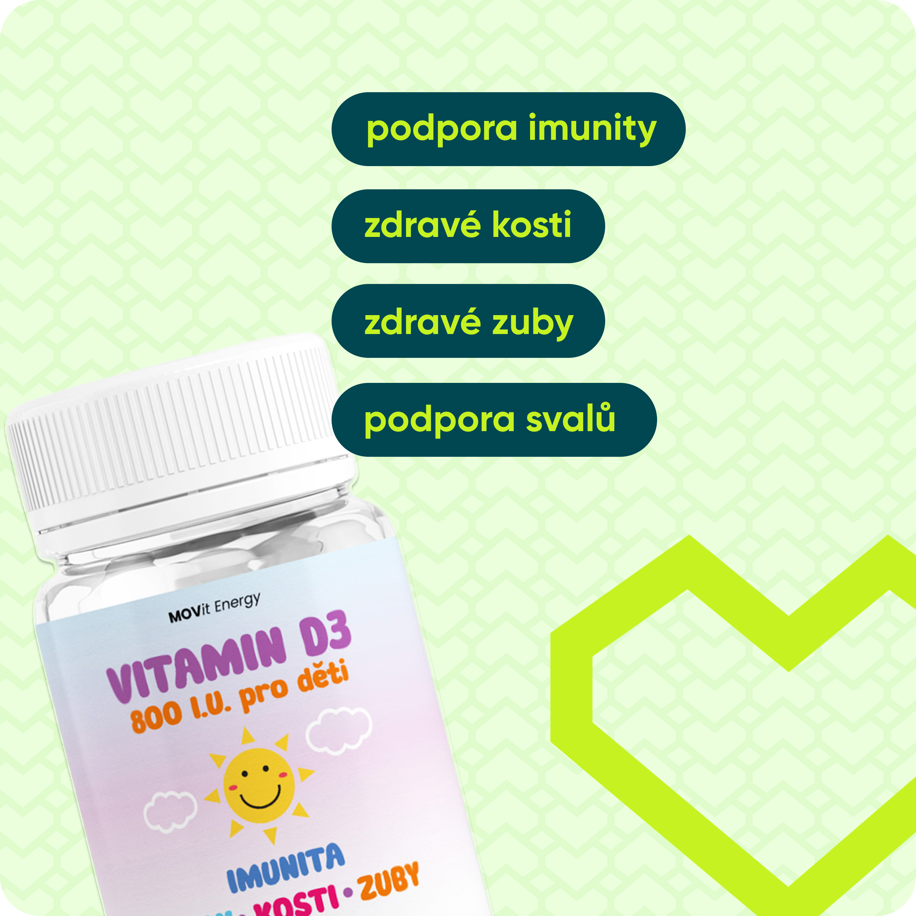 Vitamín D3 800 I.U. pro děti, 90 tablet