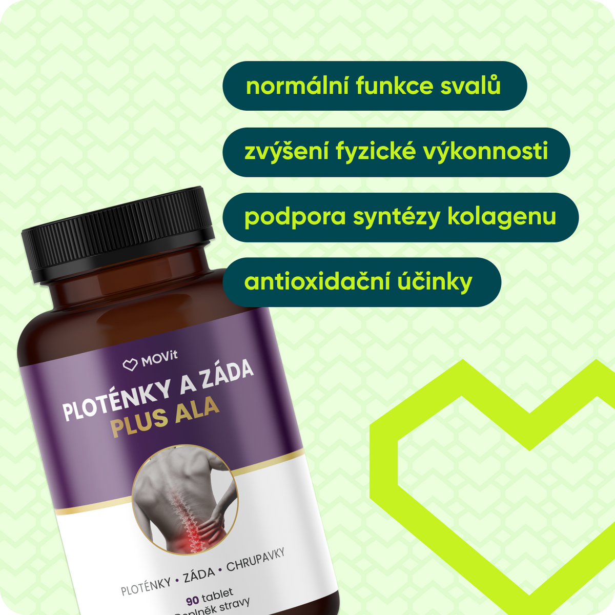 Ploténky a záda PLUS ALA, 90 tablet