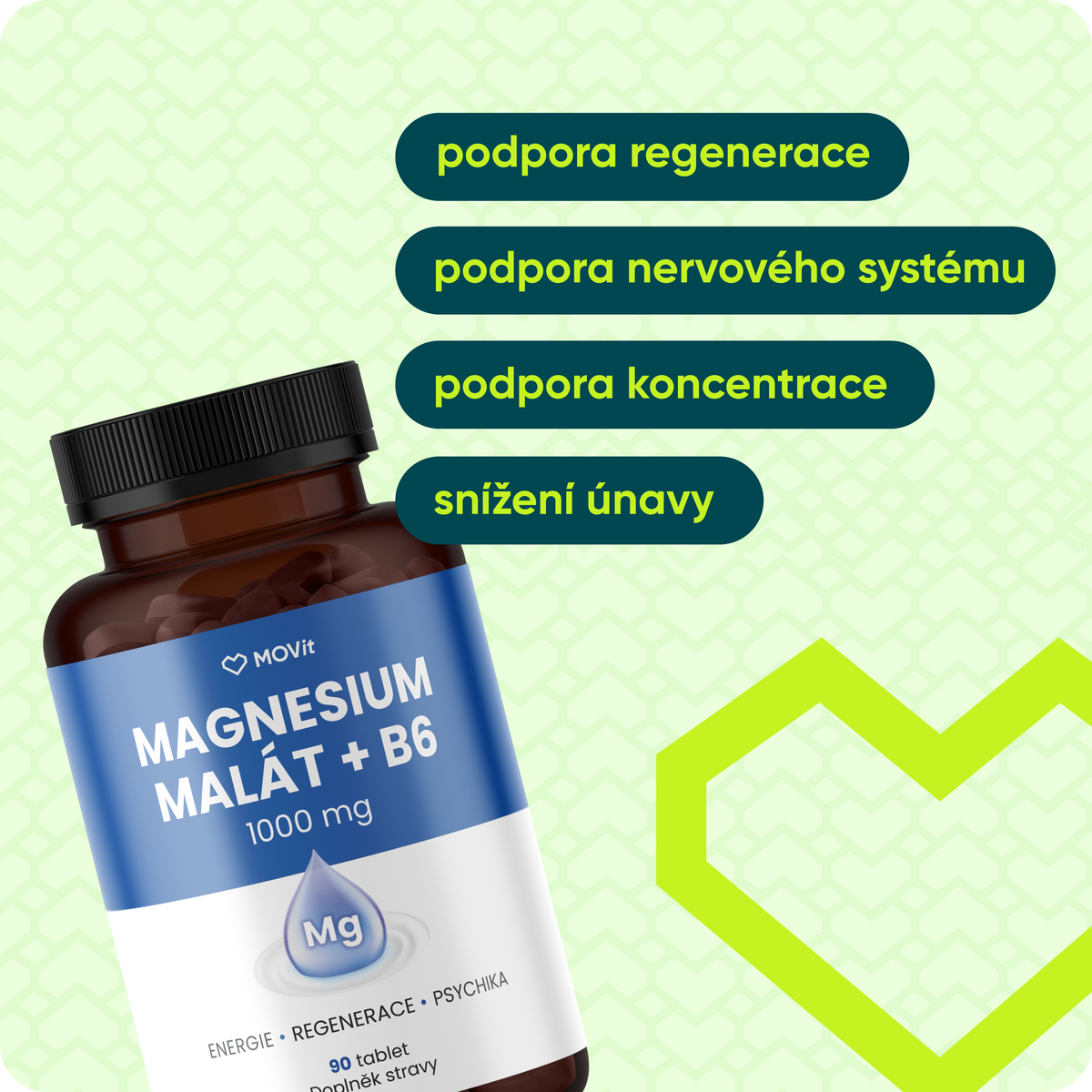 Magnesium Malát 1000 mg + B6, 90 tablet