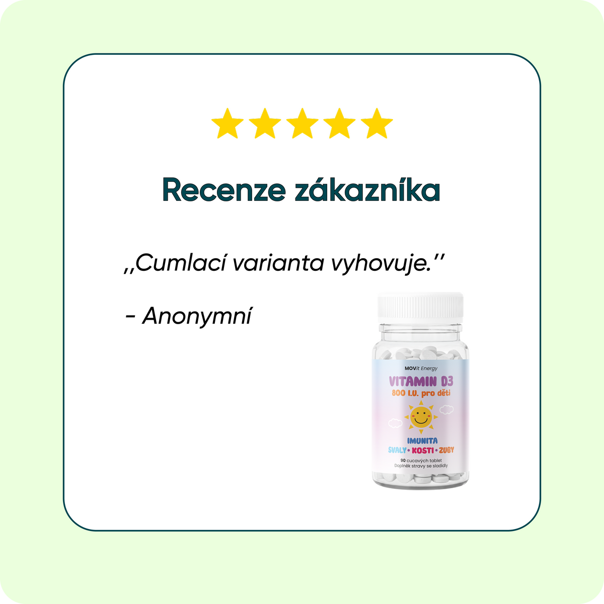 Vitamín D3 800 I.U. pro děti, 90 tablet