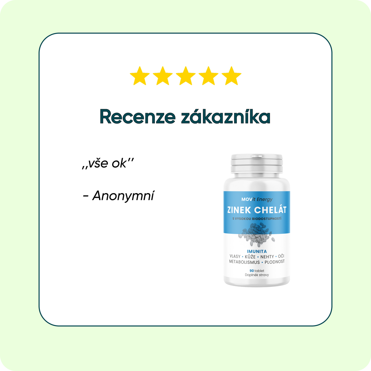 Zinek Chelát 15 mg, 90 tablet
