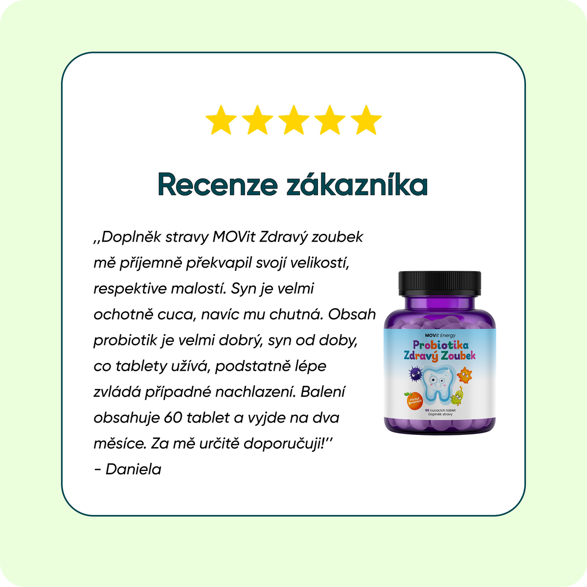 Probiotika pro děti ZDRAVÝ ZOUBEK, 60 cucavých tablet