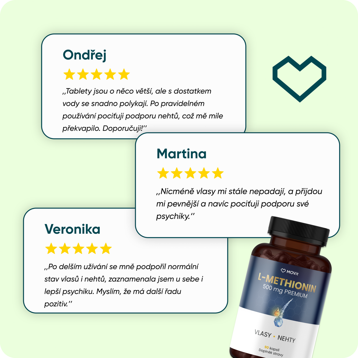 L-Methionin PREMIUM 500 mg, 90 veganských kapslí
