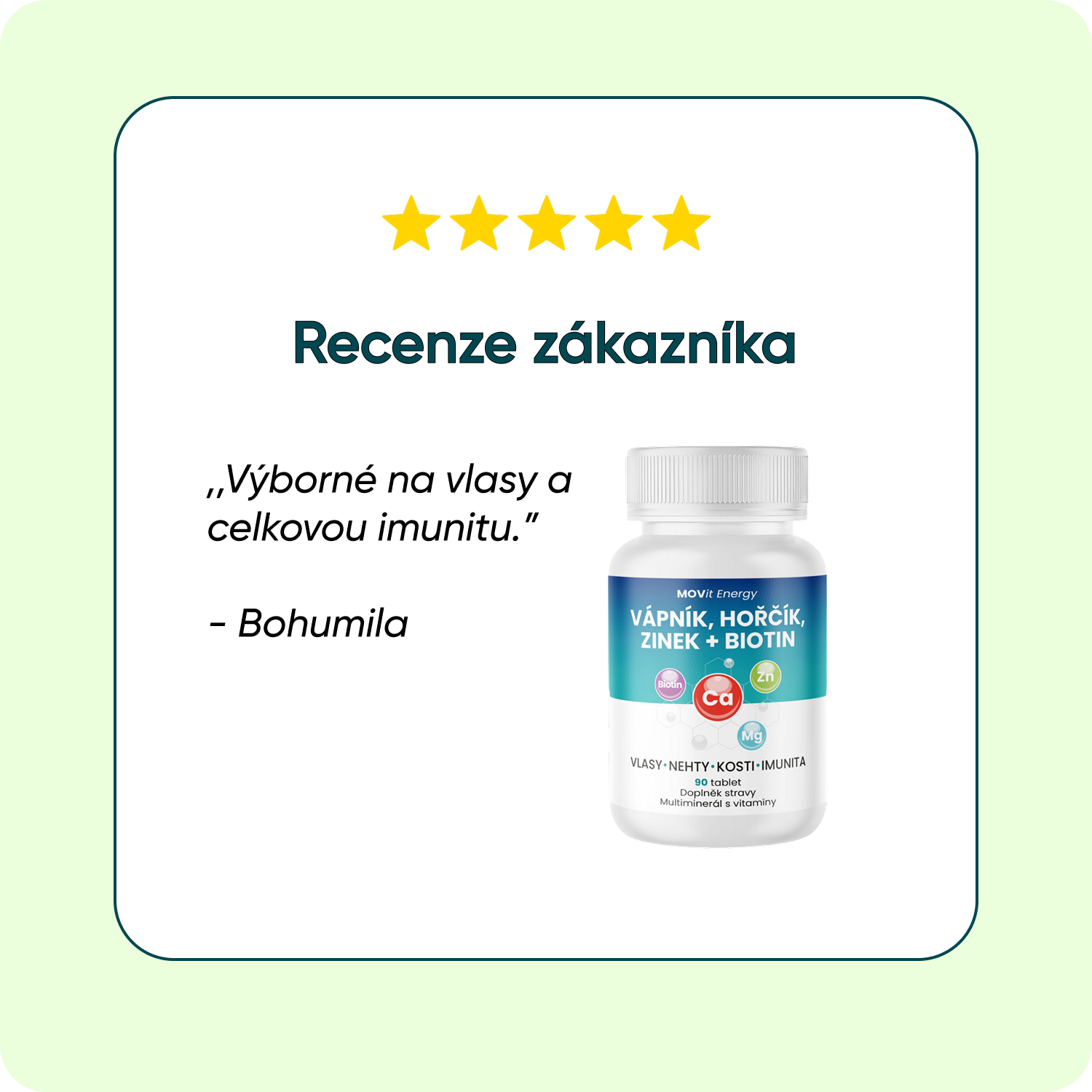 Vápník Hořčík Zinek Biotin, 90 tablet