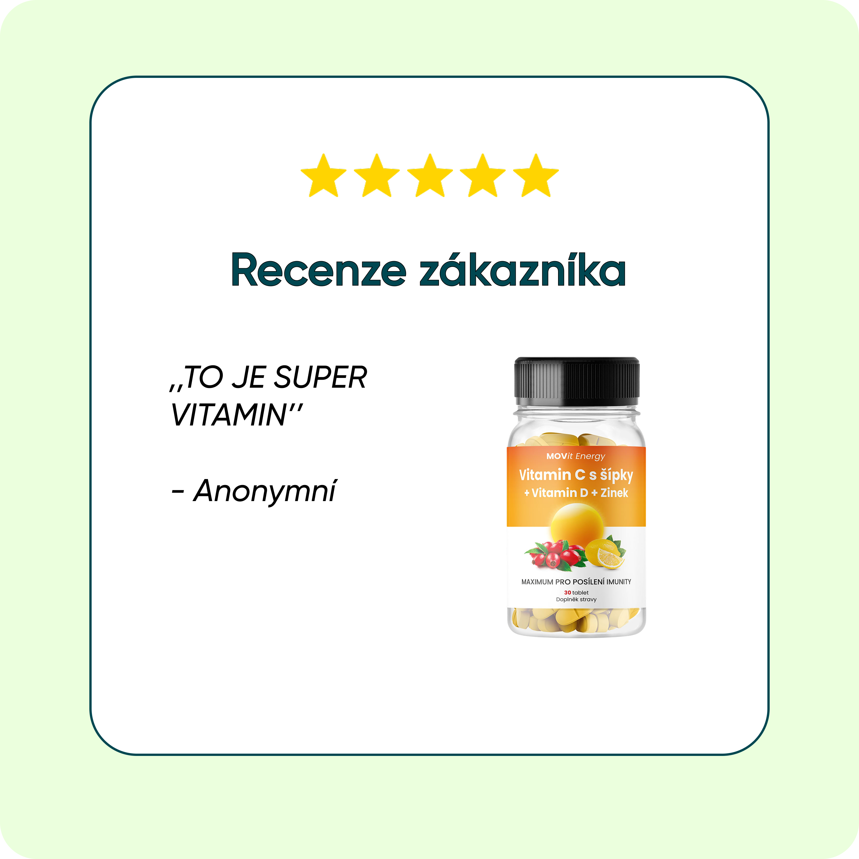 Vitamín C 1200 mg s šípky + Vitamín D + Zinek PREMIUM, 30 tablet
