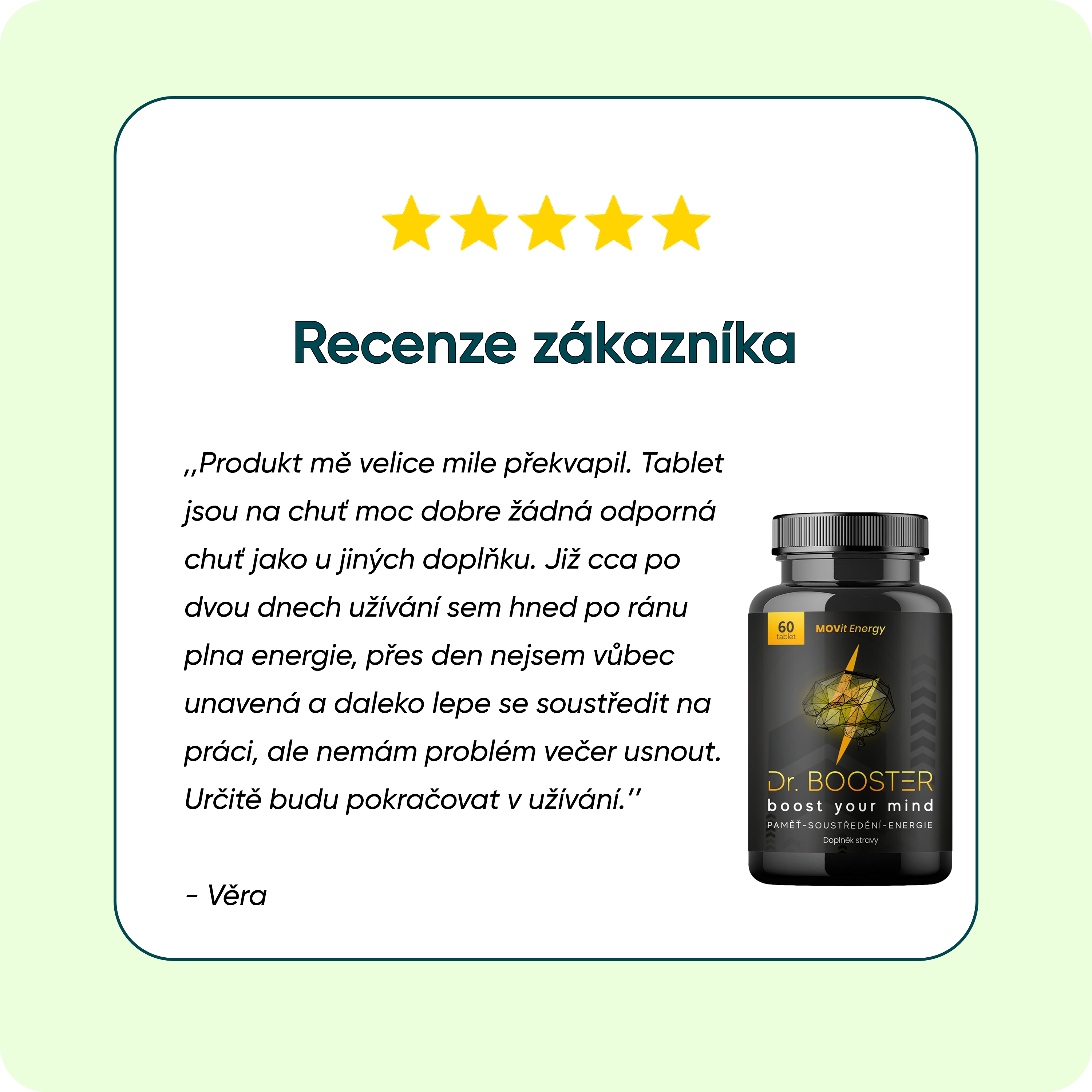 Dr. Booster - paměť, soustředění, energie, 60 veganských tablet