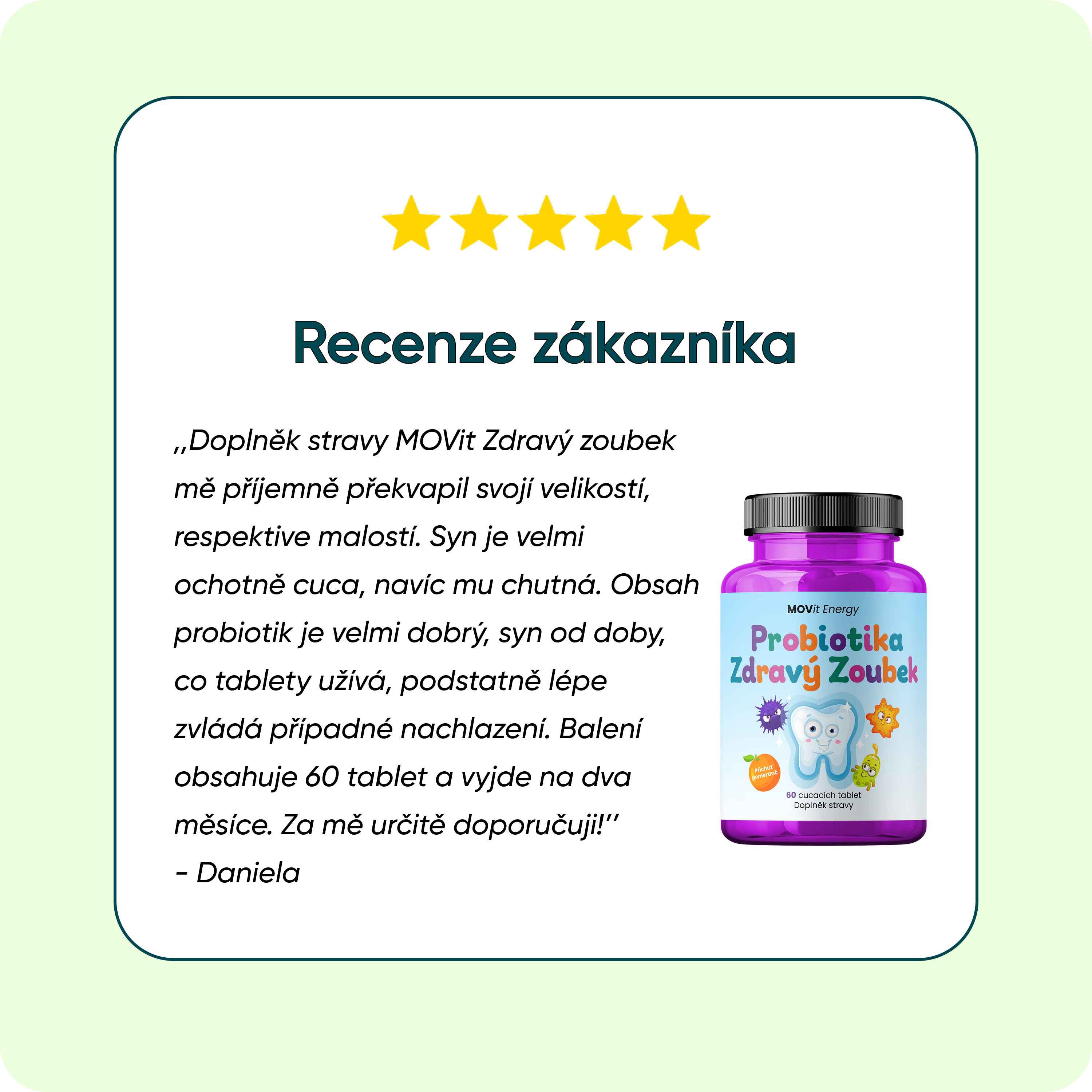 Probiotika pro děti ZDRAVÝ ZOUBEK, 60 cucavých tablet