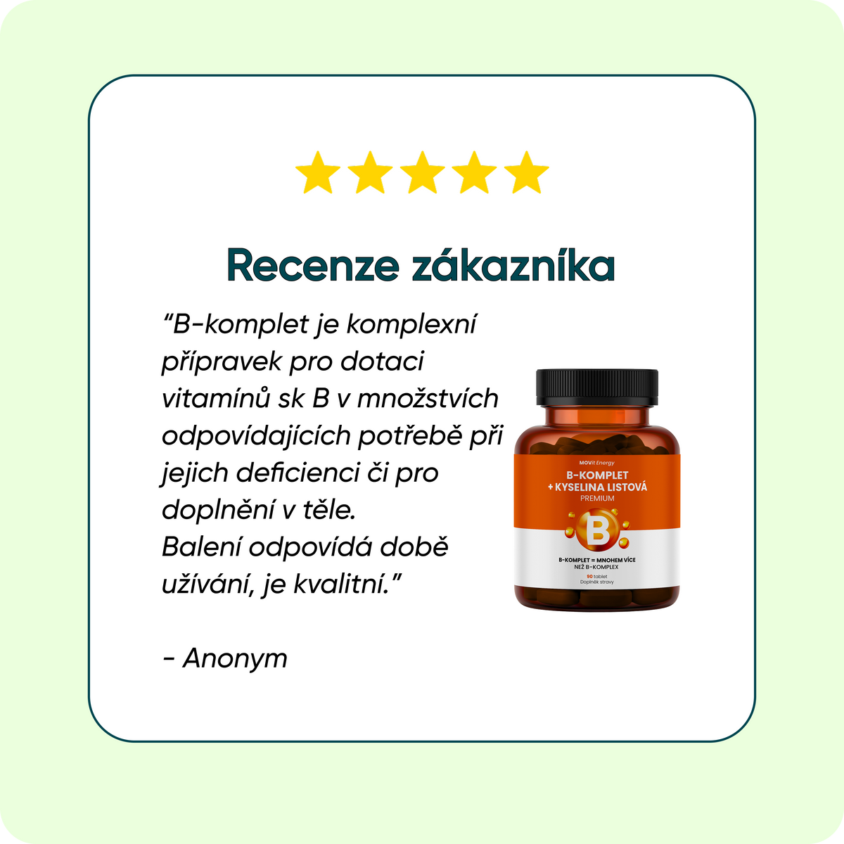 B-Komplet + Kyselina listová PREMIUM, 90 tablet