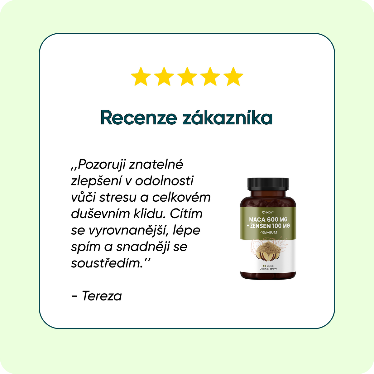 Maca 600 mg + Ženšen 100 mg, 90 kapslí