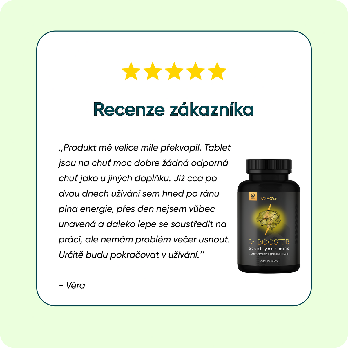 Dr. Booster - paměť, soustředění, energie, 60 veganských tablet