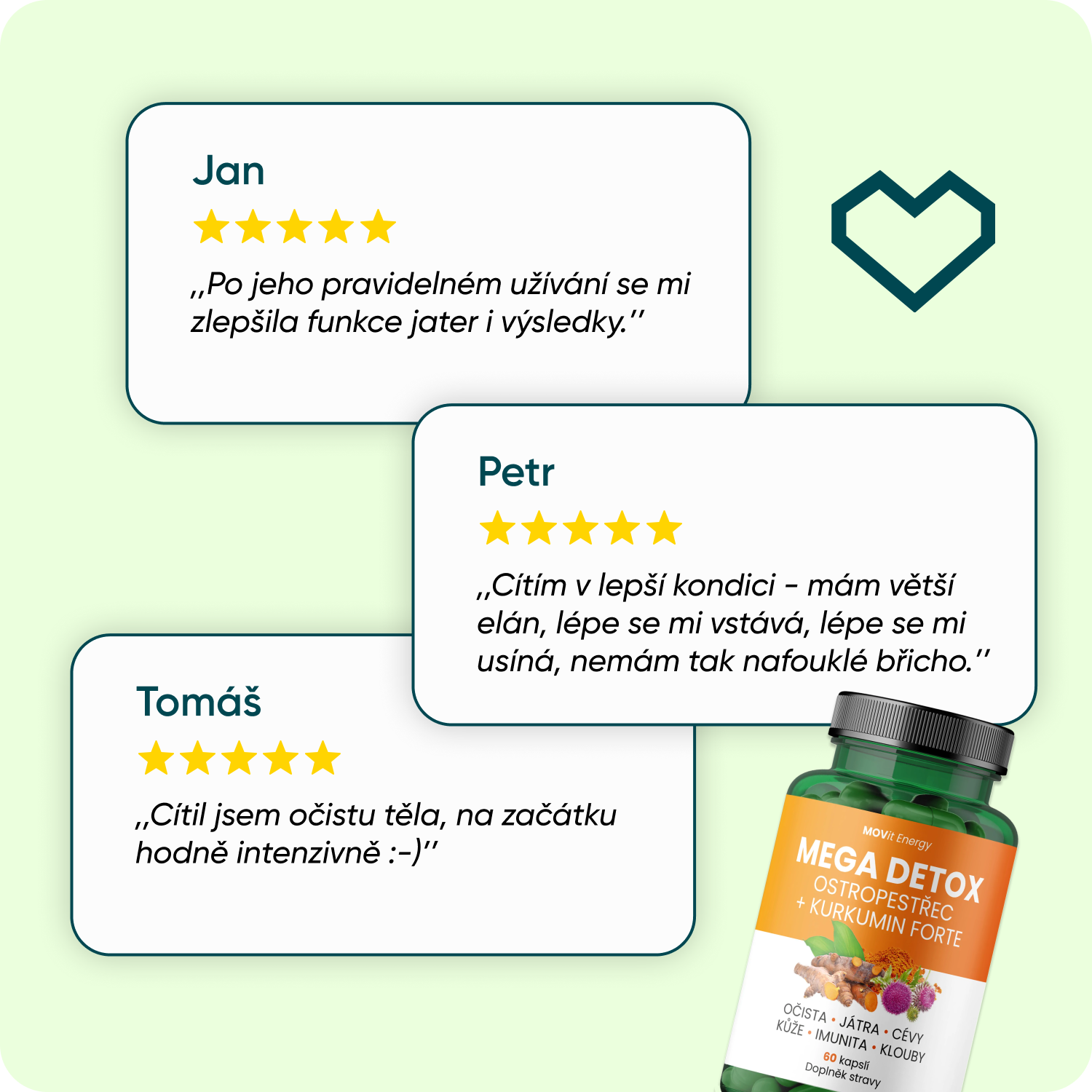 MEGA DETOX Ostropestřec + Kurkumin FORTE, 60 veganských kapslí