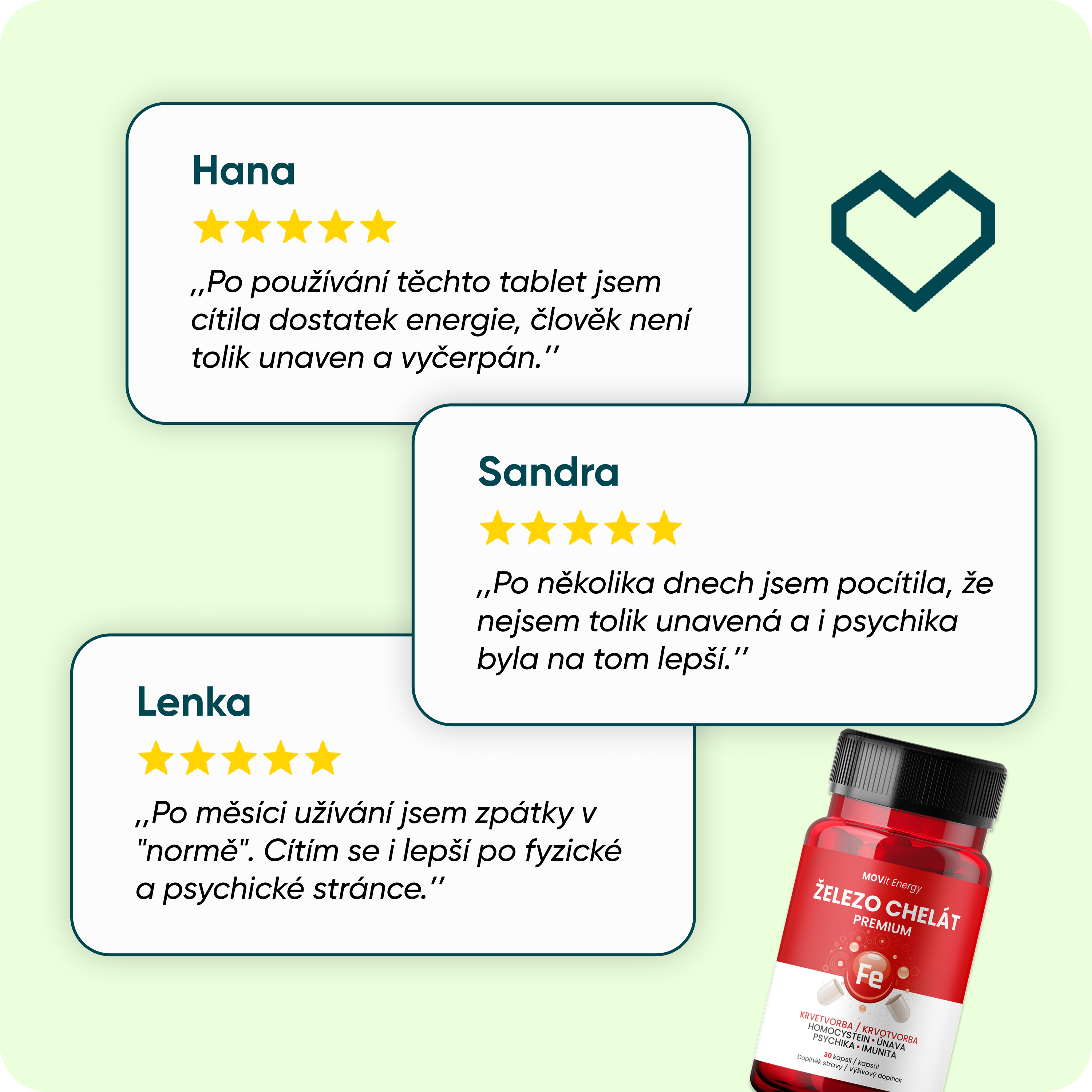 Železo Chelát Premium, 30 kapslí