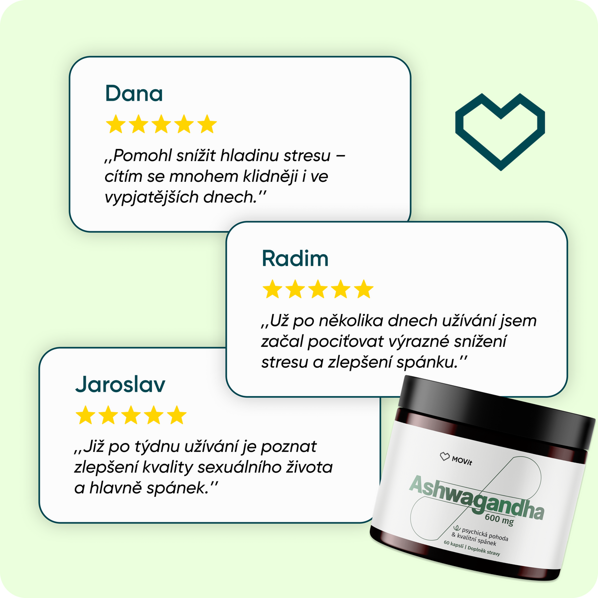 Ashwagandha 600 mg, 5% withanolidů, 60 kapslí