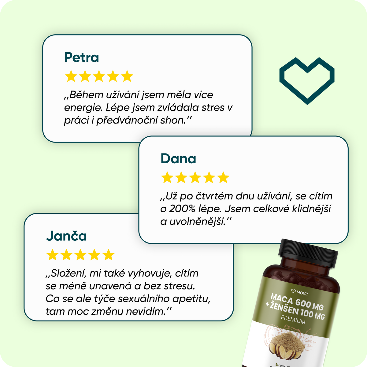 Maca 600 mg + Ženšen 100 mg, 90 kapslí