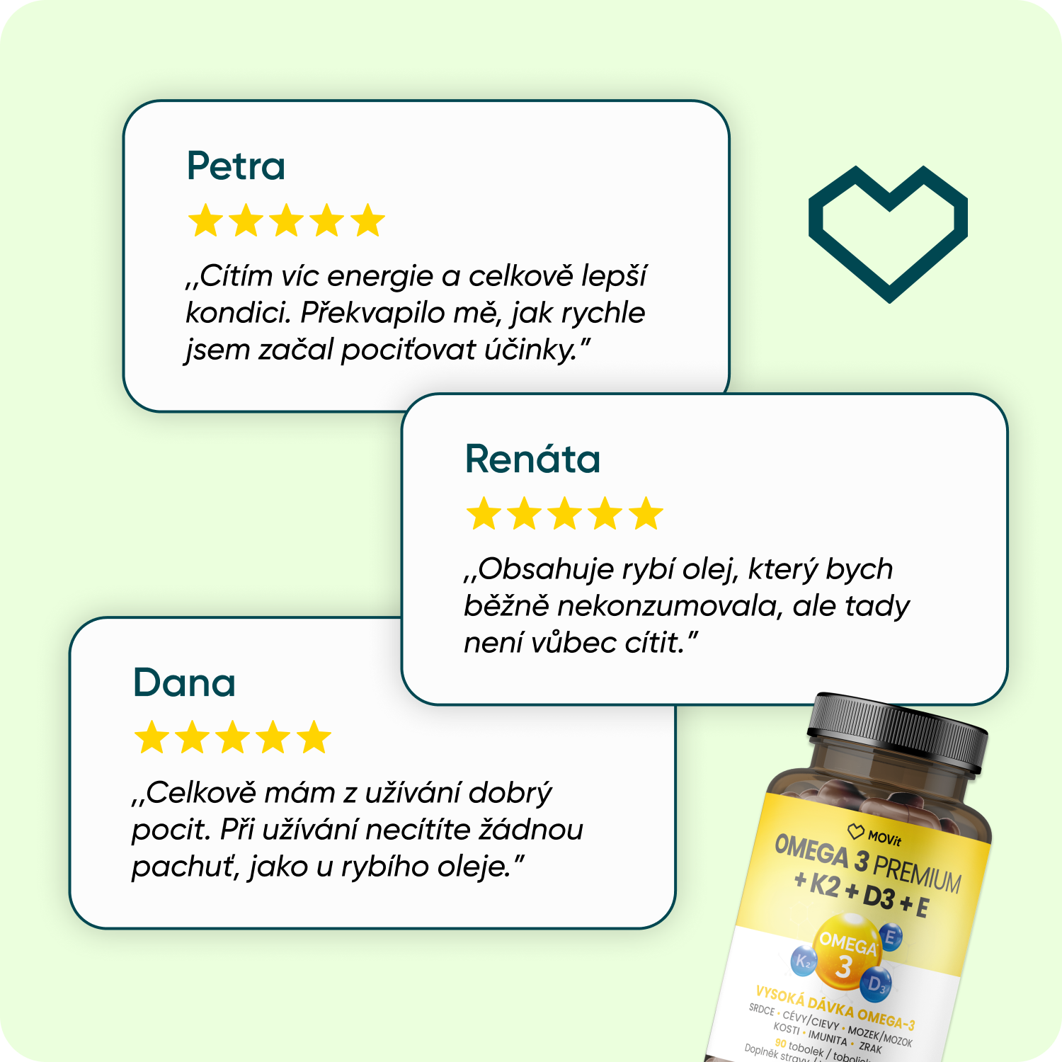 Omega 3 Premium + K2 + D3 + E, 90 tobolek