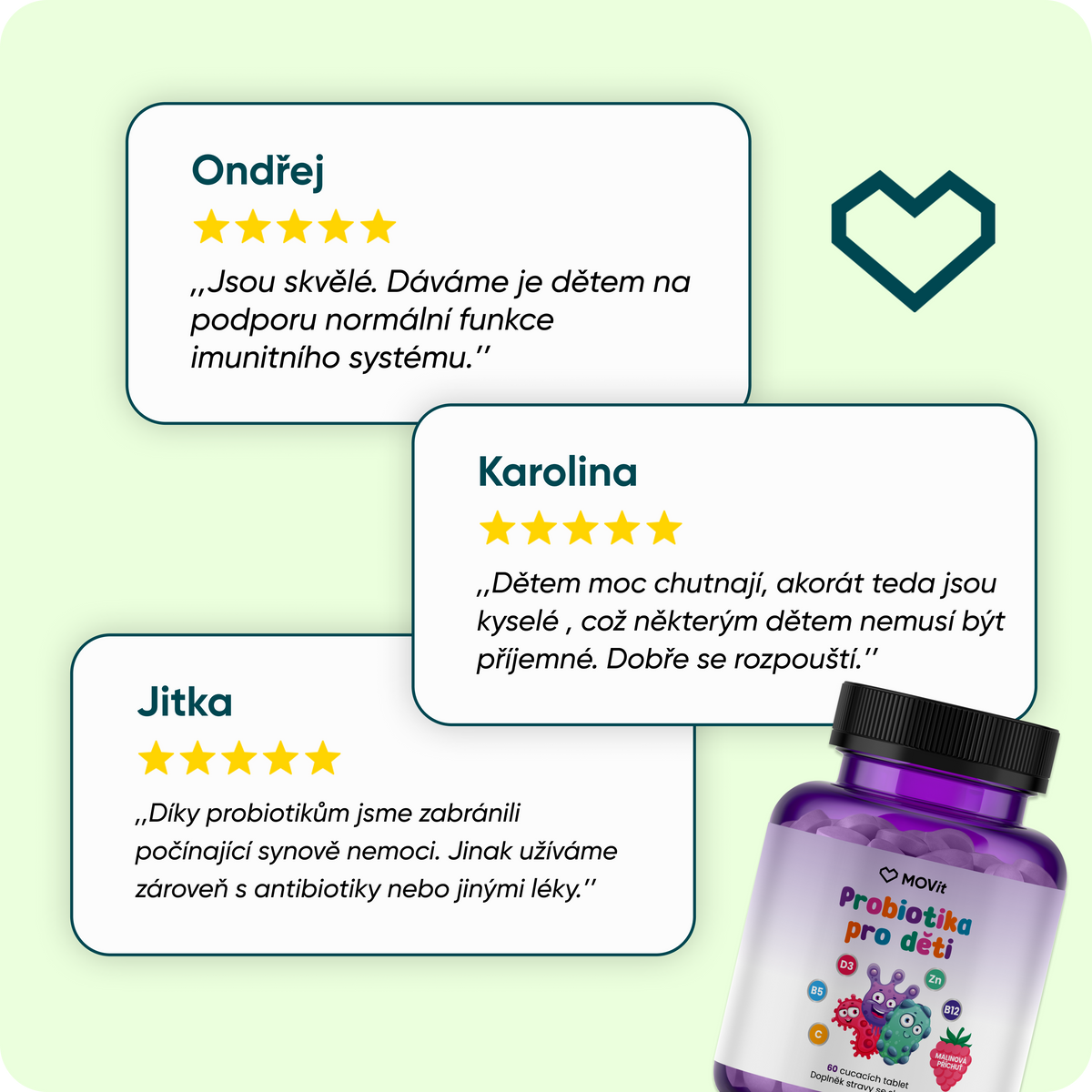 Probiotika pro děti s vitamíny, 60 cucavých tablet