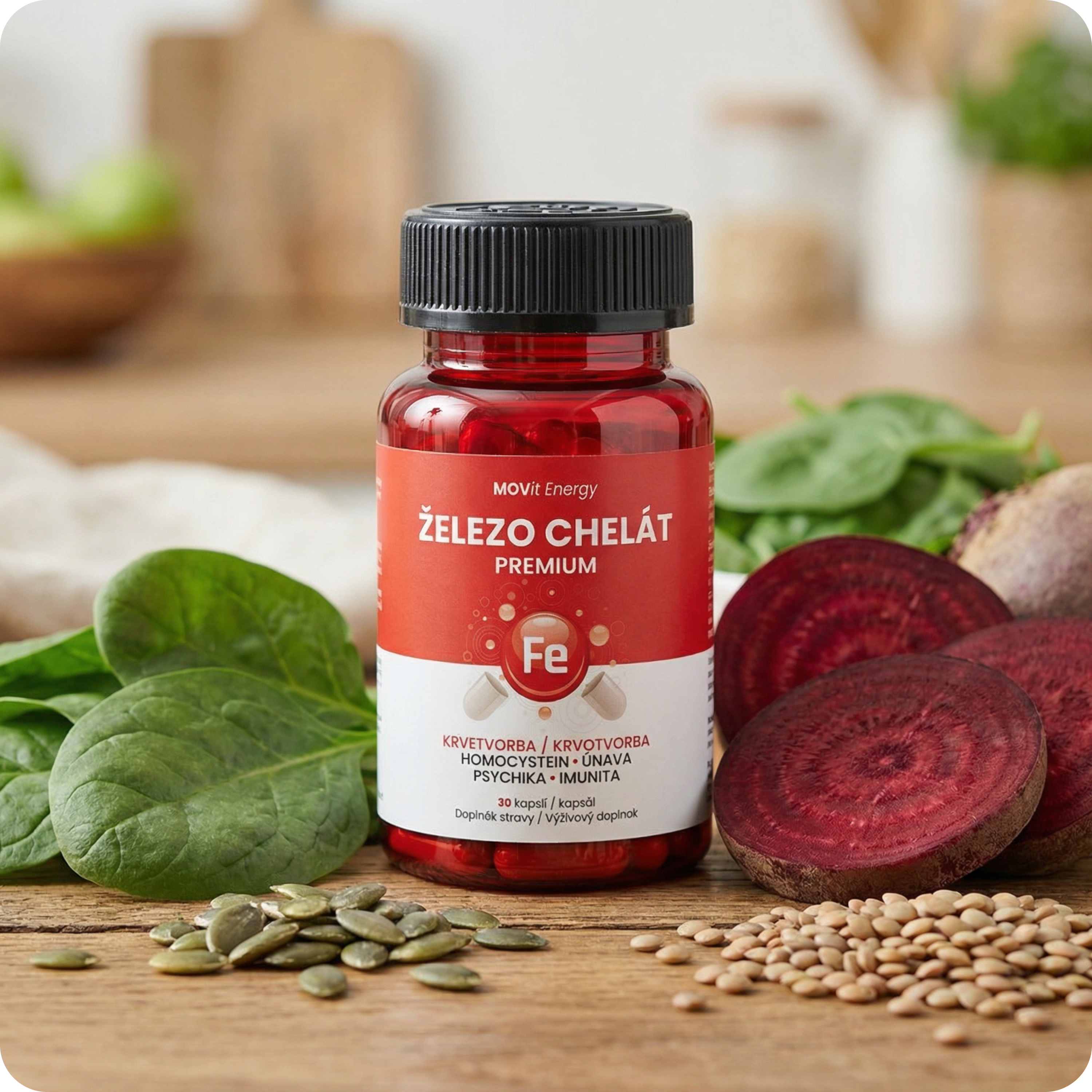 Železo Chelát Premium, 30 kapslí