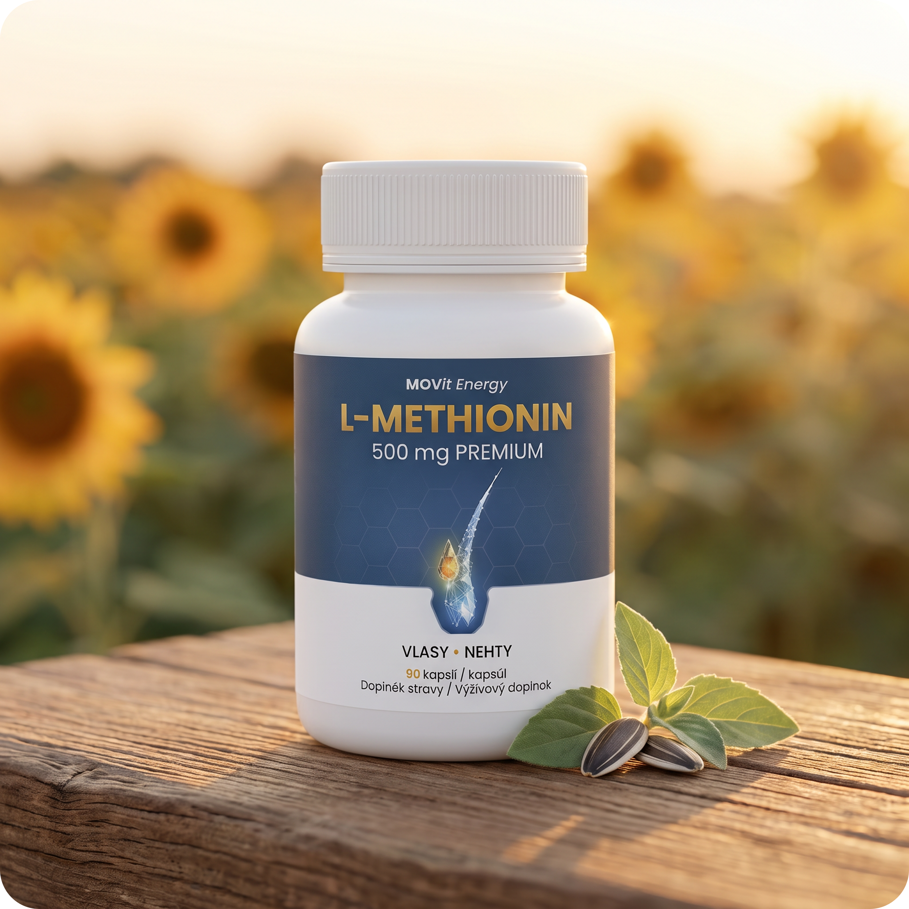 L-Methionin PREMIUM 500 mg, 90 veganských kapslí