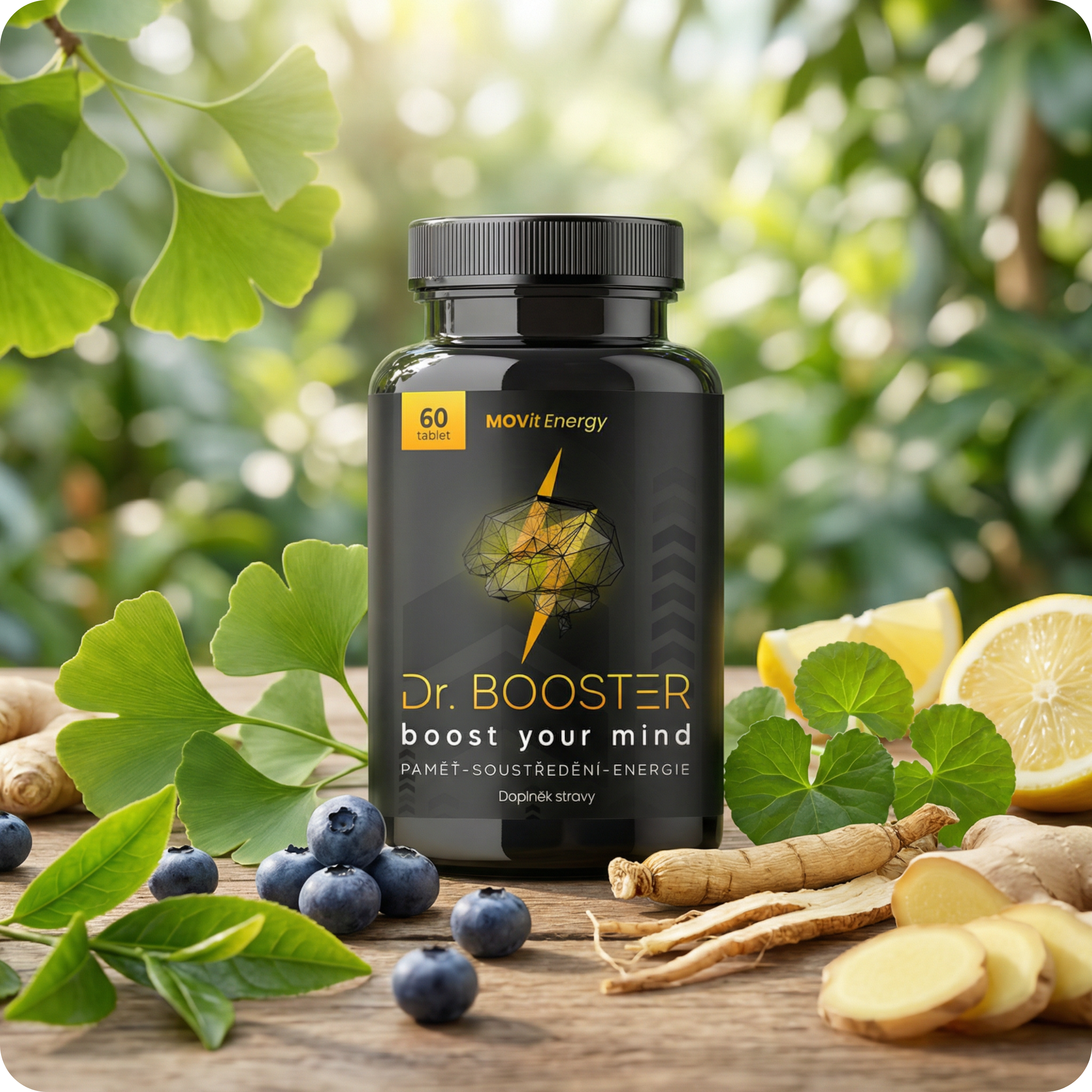 Dr. Booster - paměť, soustředění, energie, 60 veganských tablet