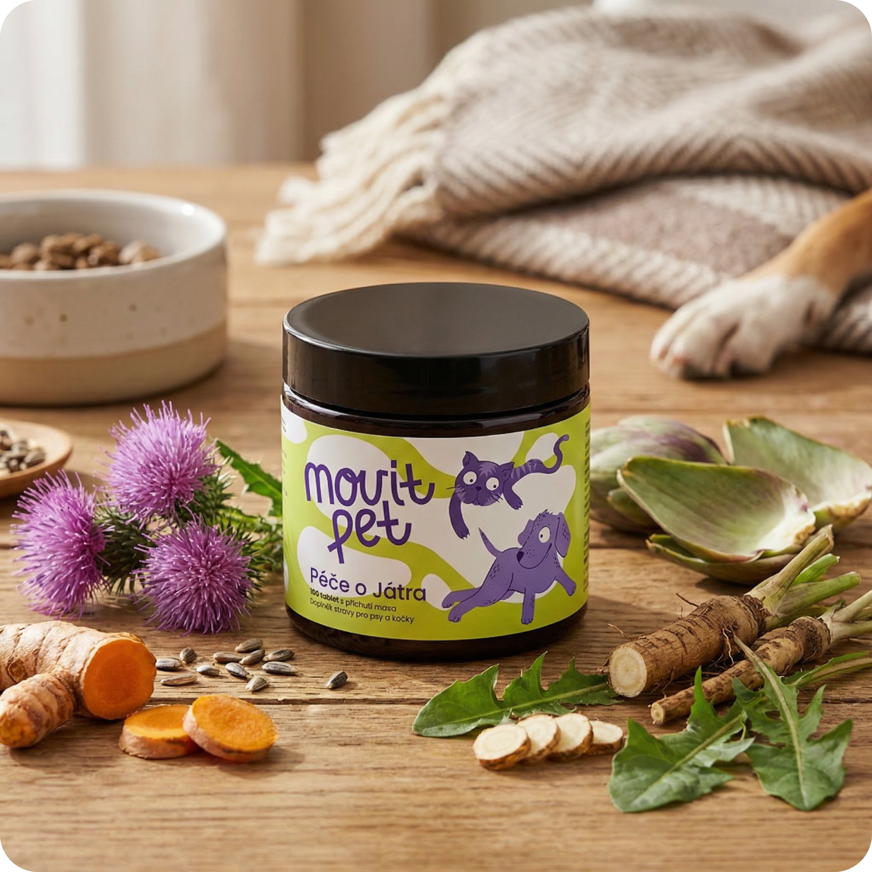 MOVit PET Péče o Játra, 100 tablet s příchutí masa