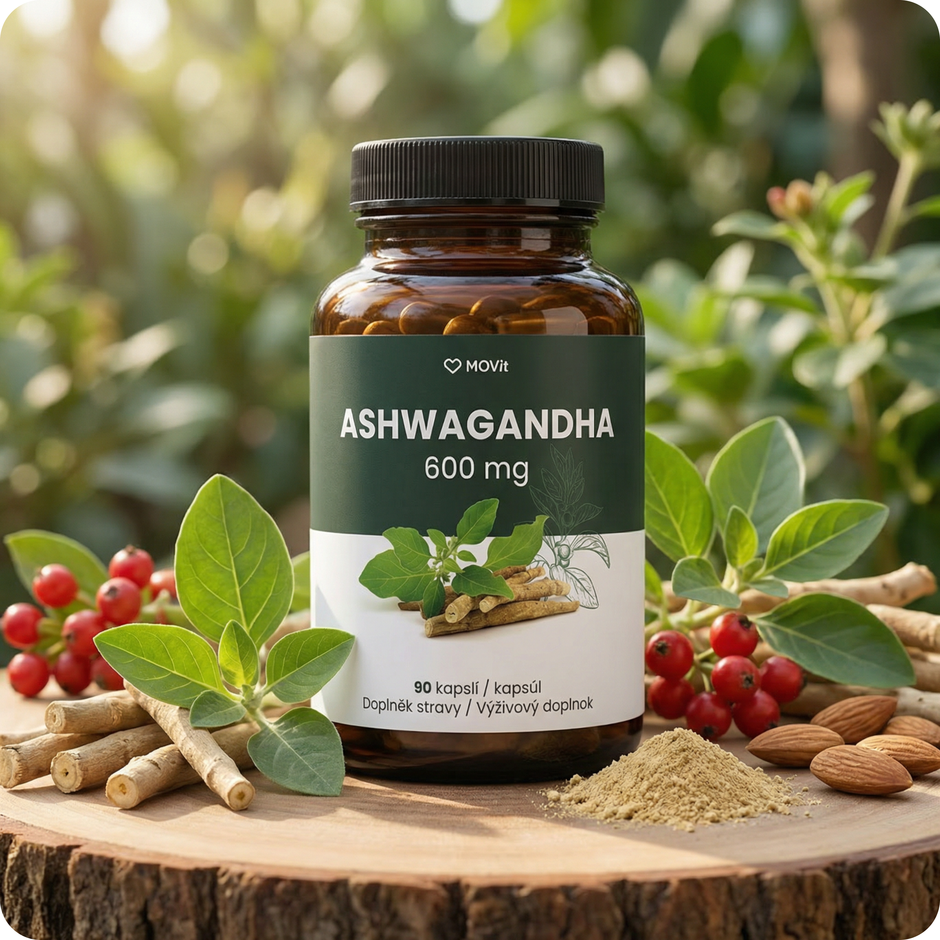 Ashwagandha 600 mg PREMIUM, 5% withanolidů, 90 kapslí