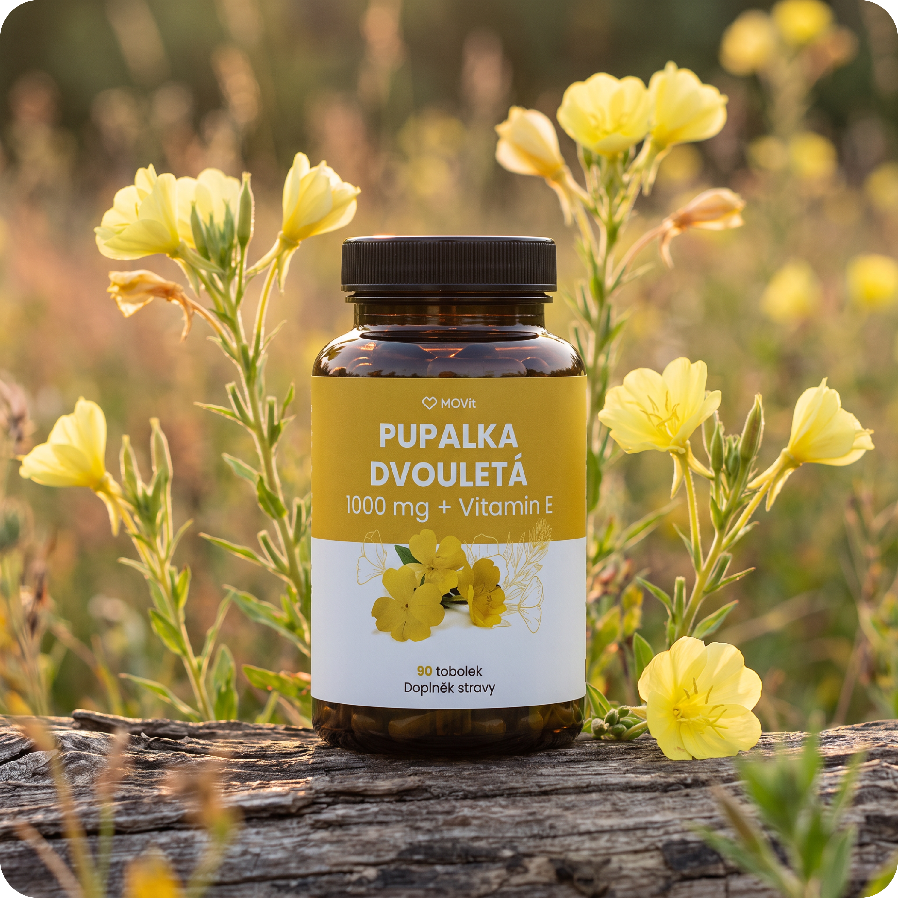 Pupalka dvouletá 1000 mg + Vitamin E, 90 tobolek