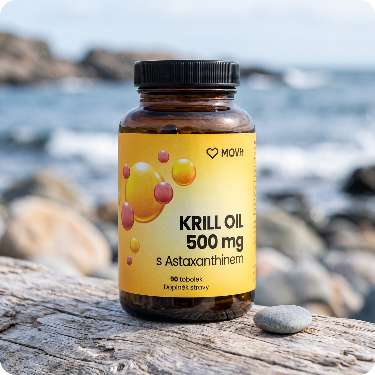 Omega Krill Oil 500 mg s Astaxanthinem, 90 tobolek