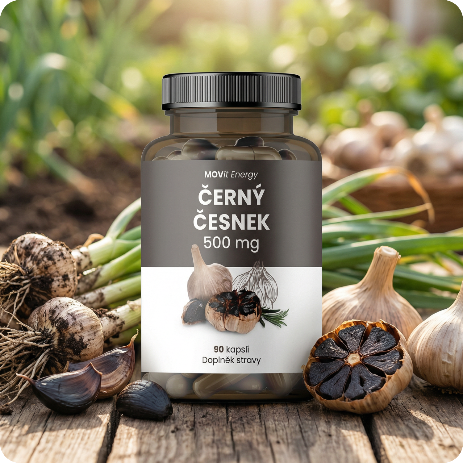 Černý Česnek 500 mg, 90 kapslí