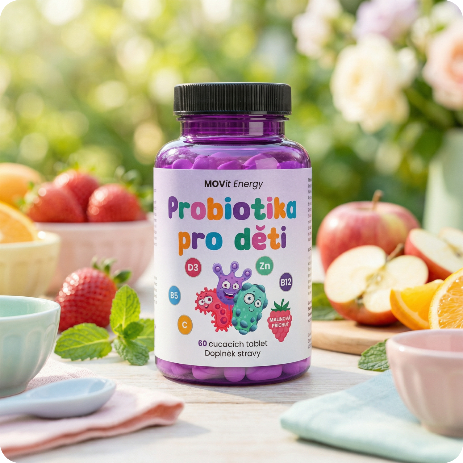 Probiotika pro děti s vitamíny, 60 cucavých tablet