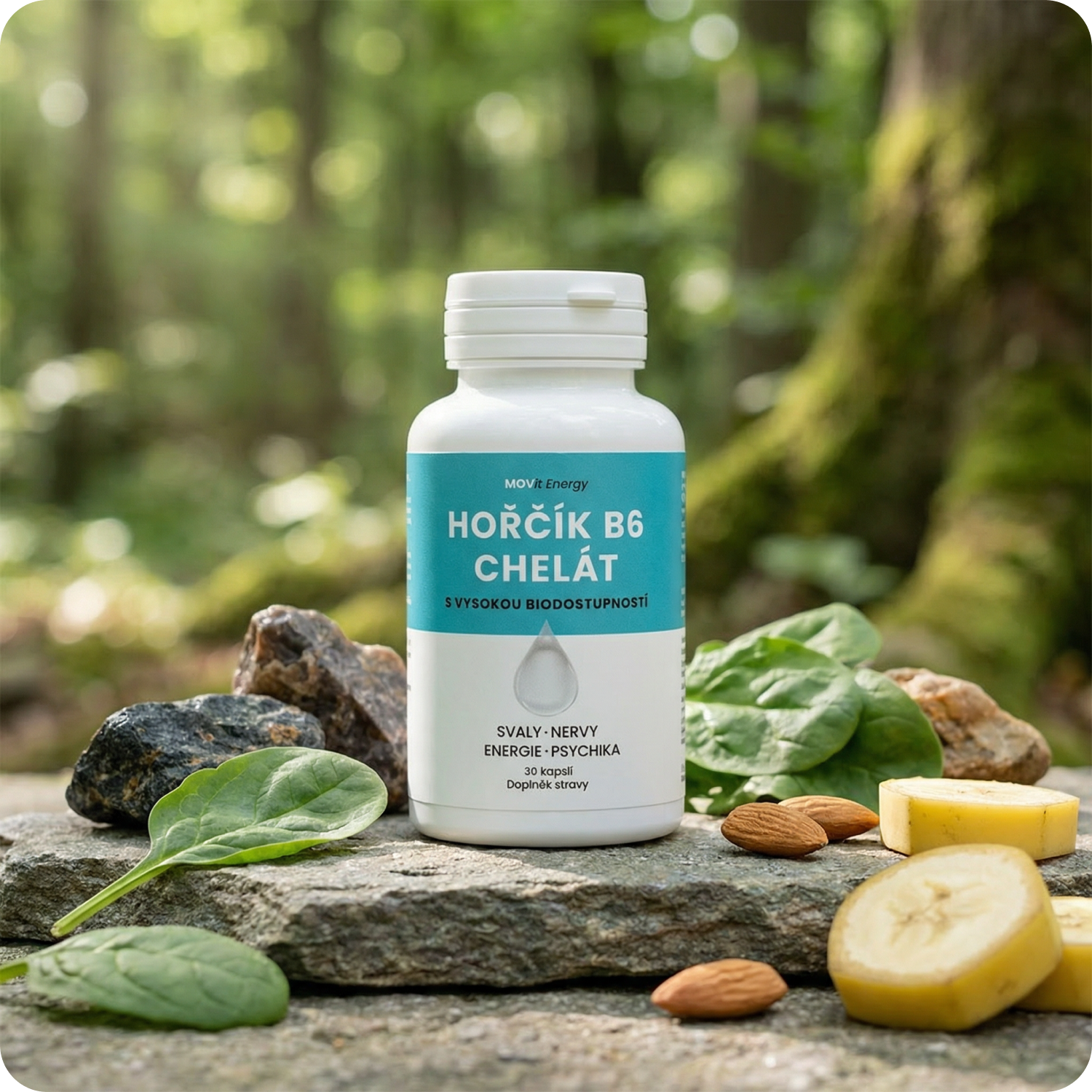 Hořčík B6 Chelát 100 mg, 30 veganských kapslí