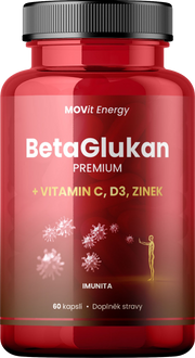 BetaGlukan 350 mg + Vitamin C, D3, Zinek PREMIUM, 60 kapslí