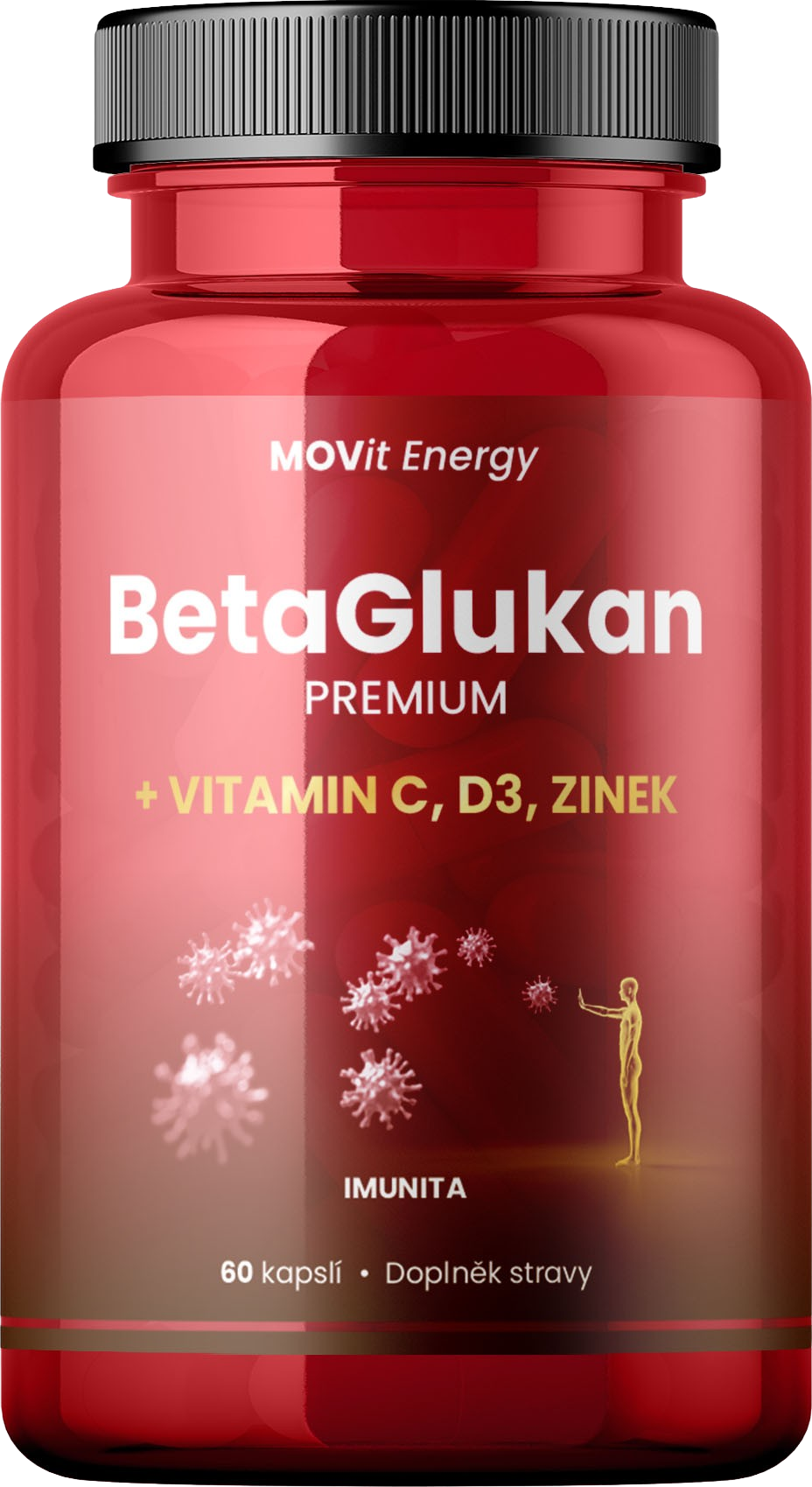 BetaGlukan 350 mg + Vitamin C, D3, Zinek PREMIUM, 60 kapslí